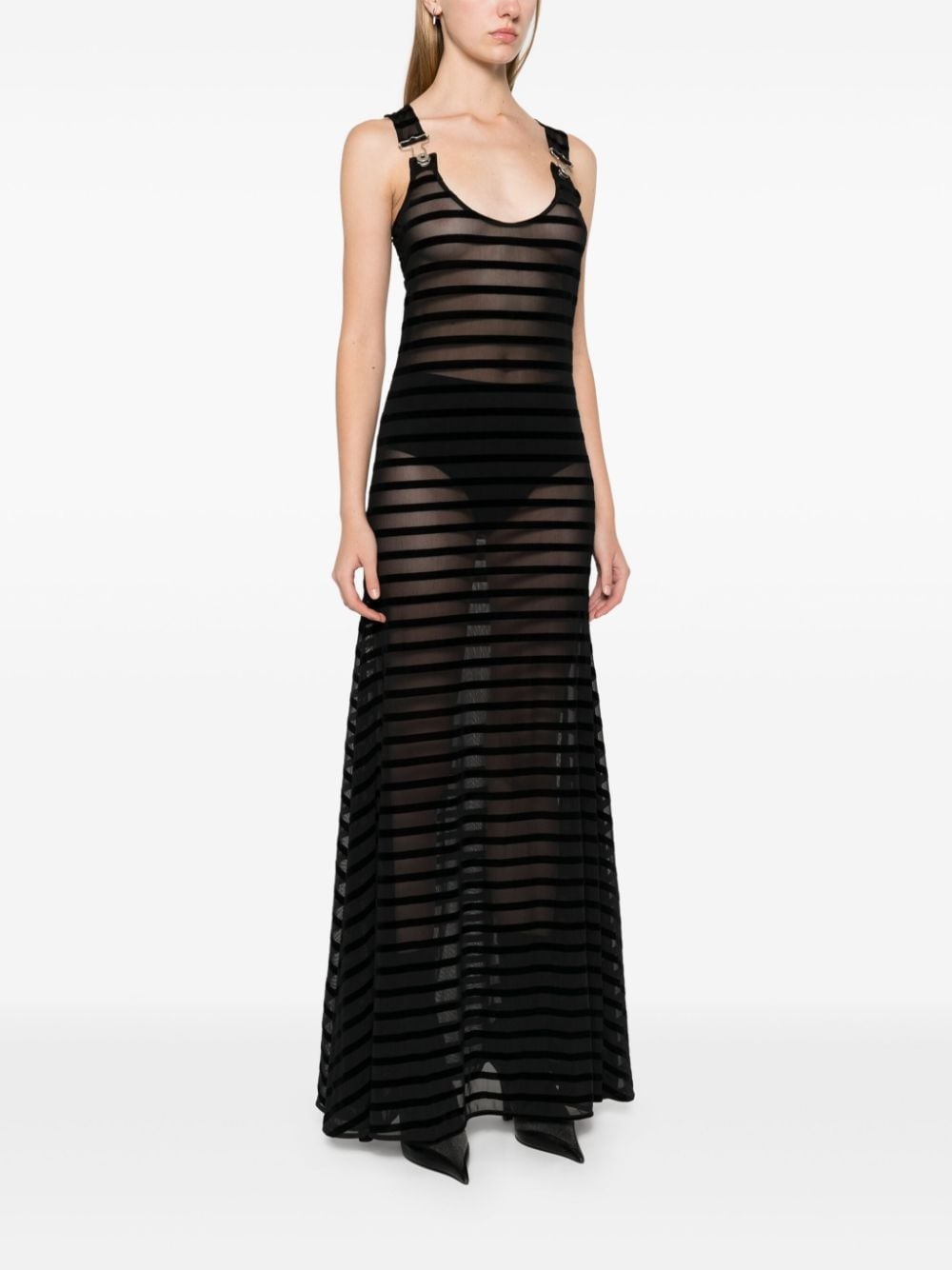 flocked maxi dress - 3