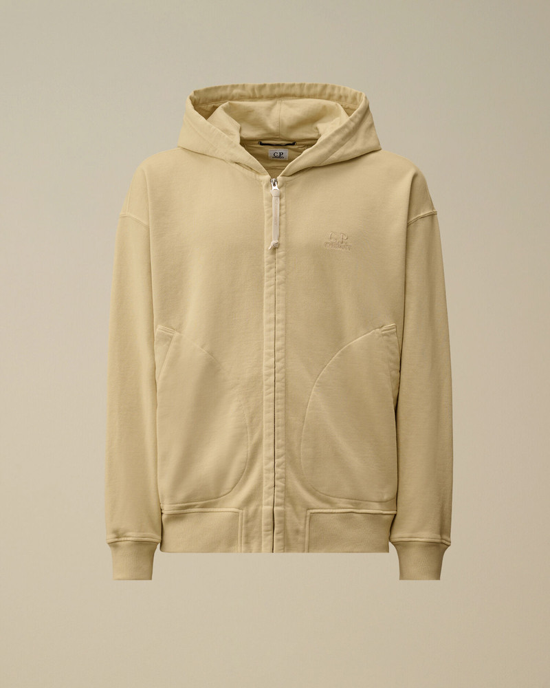 Diagonal Fleece Boxy Zip Hooded Sweatshirt 1