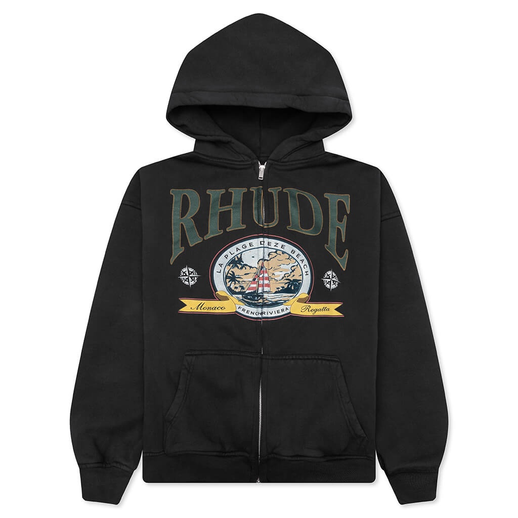 MONACO REGATTA FULL-ZIP HOODIE - VINTAGE BLACK - 1