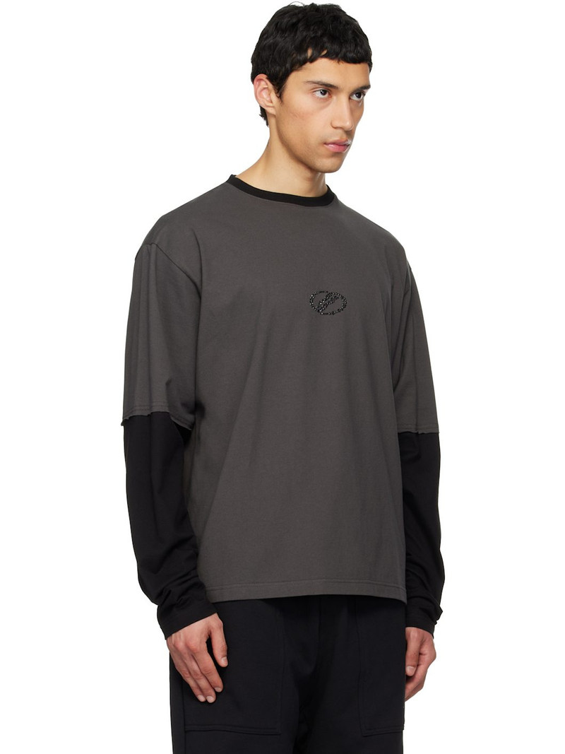 Gray 'WE11DONE' Layered Long-Sleeve T-shirt 2