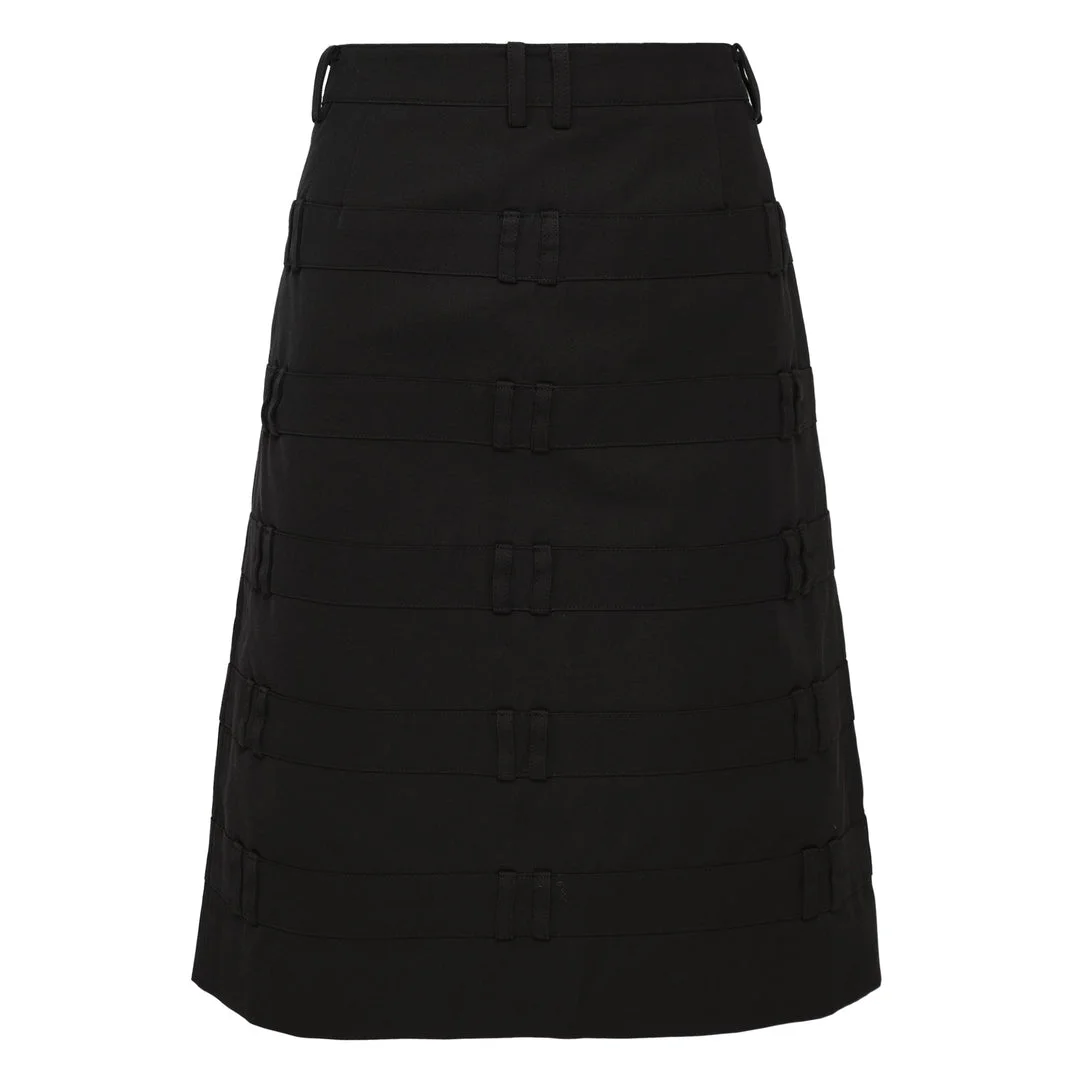 Multiple Waistband And Belt Skirt - 1