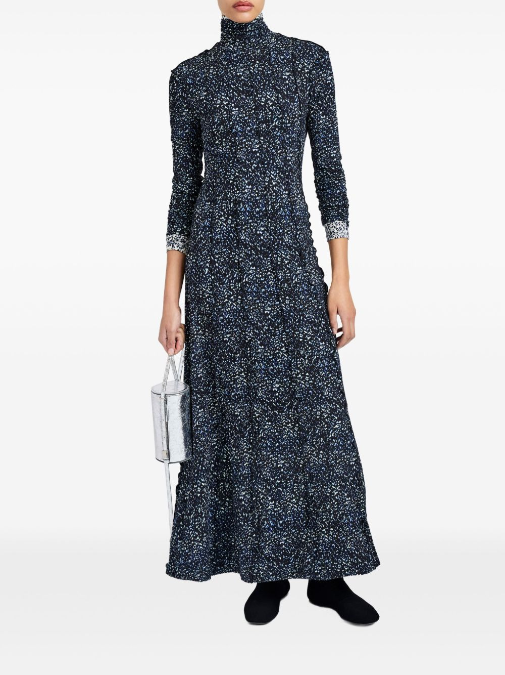 turtleneck ruffled maxi dress - 2