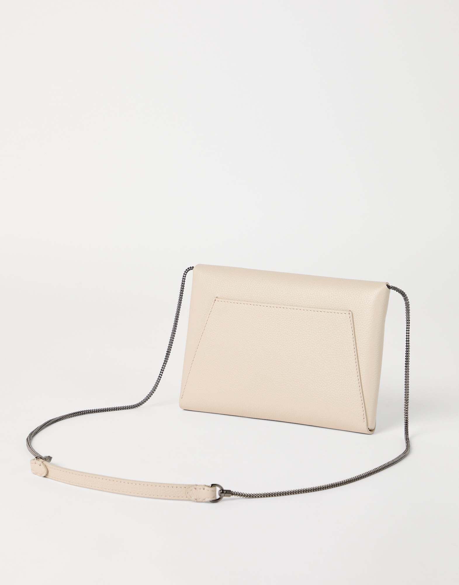 BC Duo pochette in grained leather with precious chain - 2