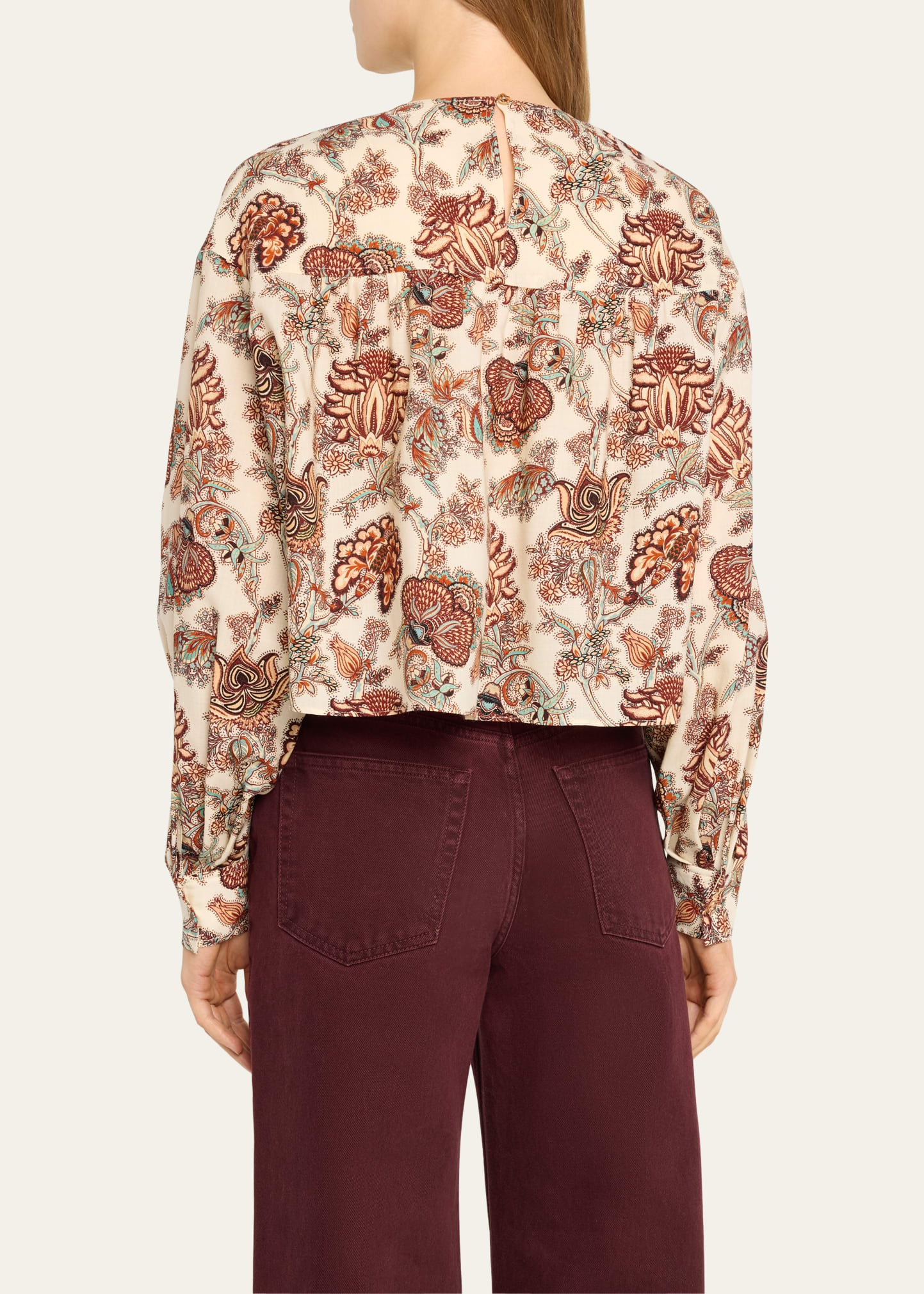 Esen Wool-Blend Floral-Print Blouse - 3