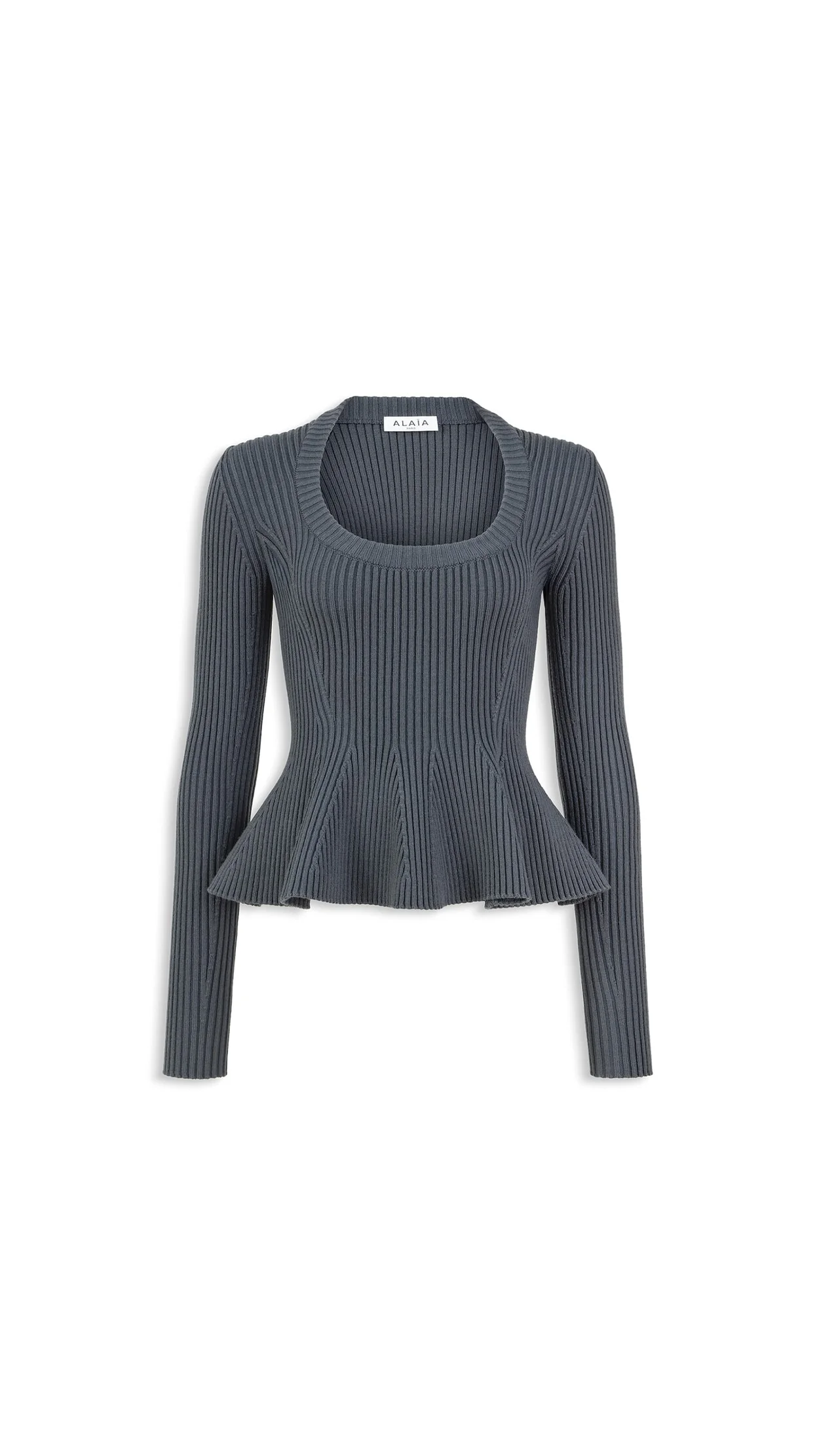 RIBBED PEPLUM TOP - 1