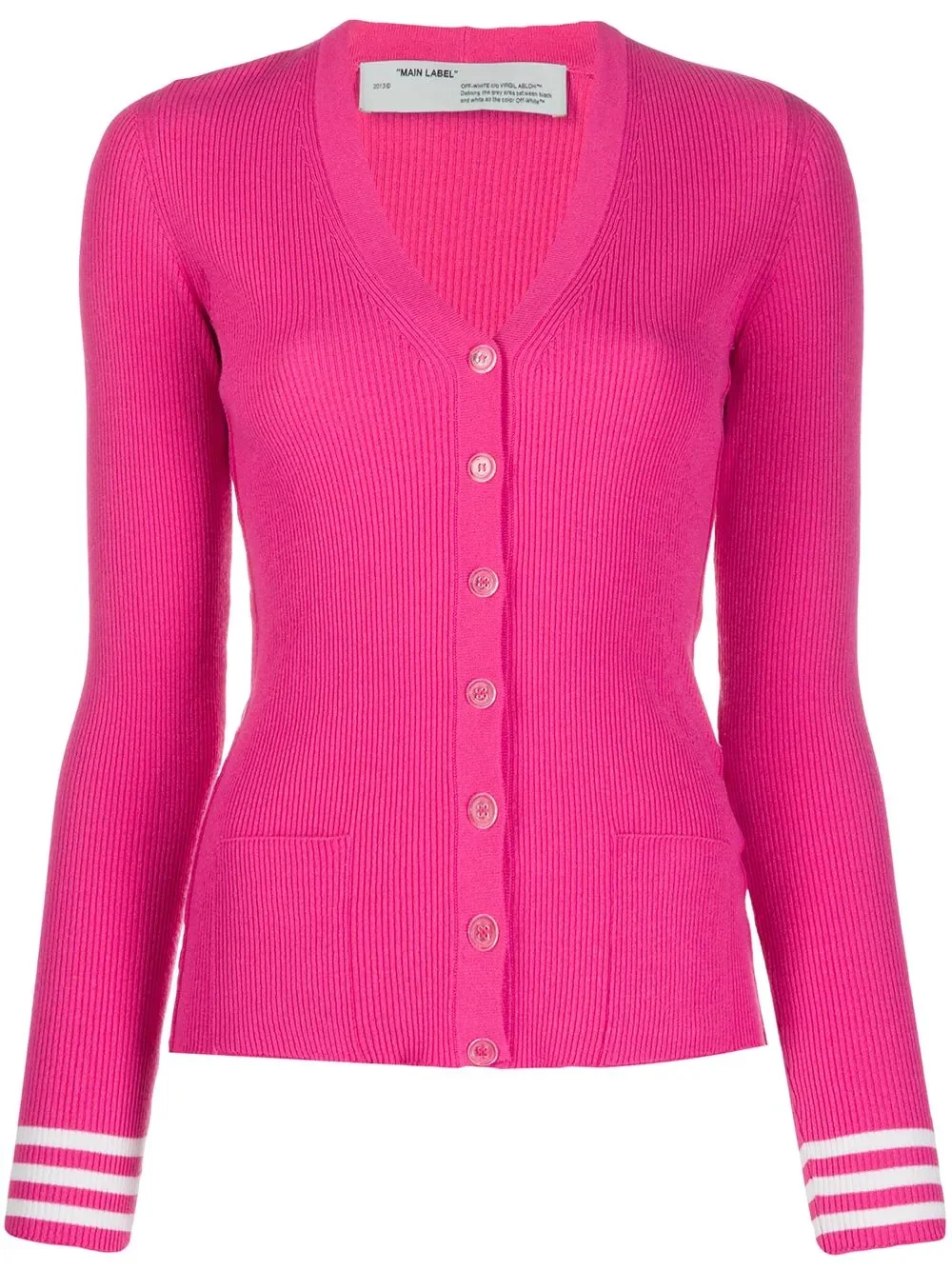 logo stripe cardigan - 1