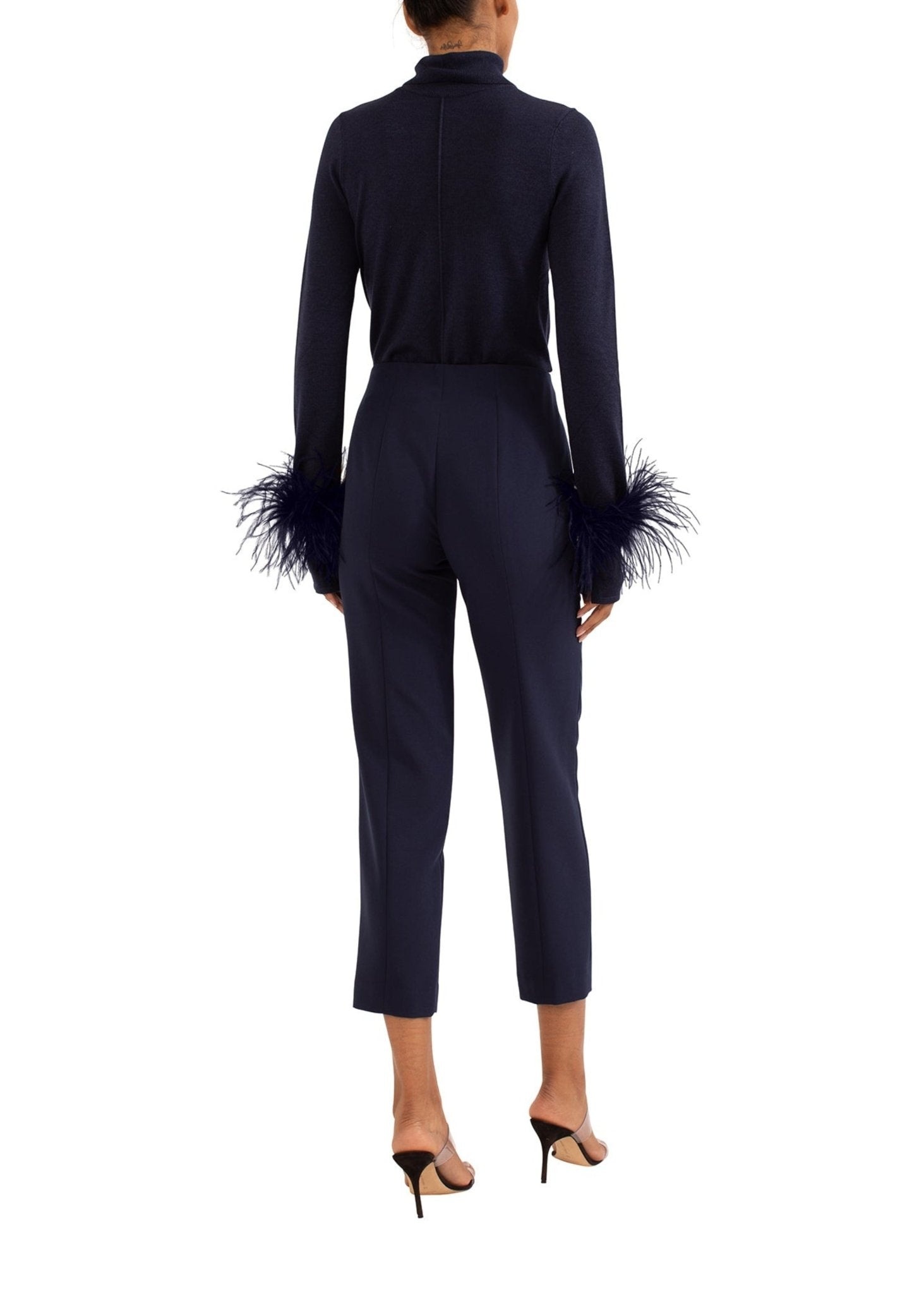 Pintuck Turtleneck With Feathers - 2