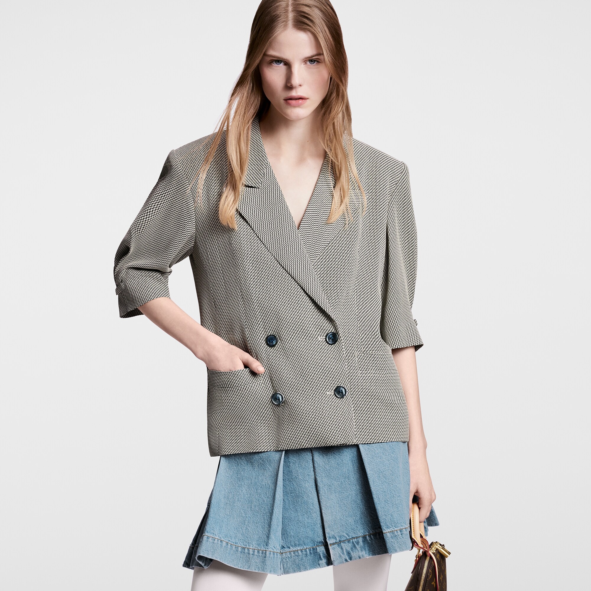 Zigzag Short-Sleeved Blazer - 5