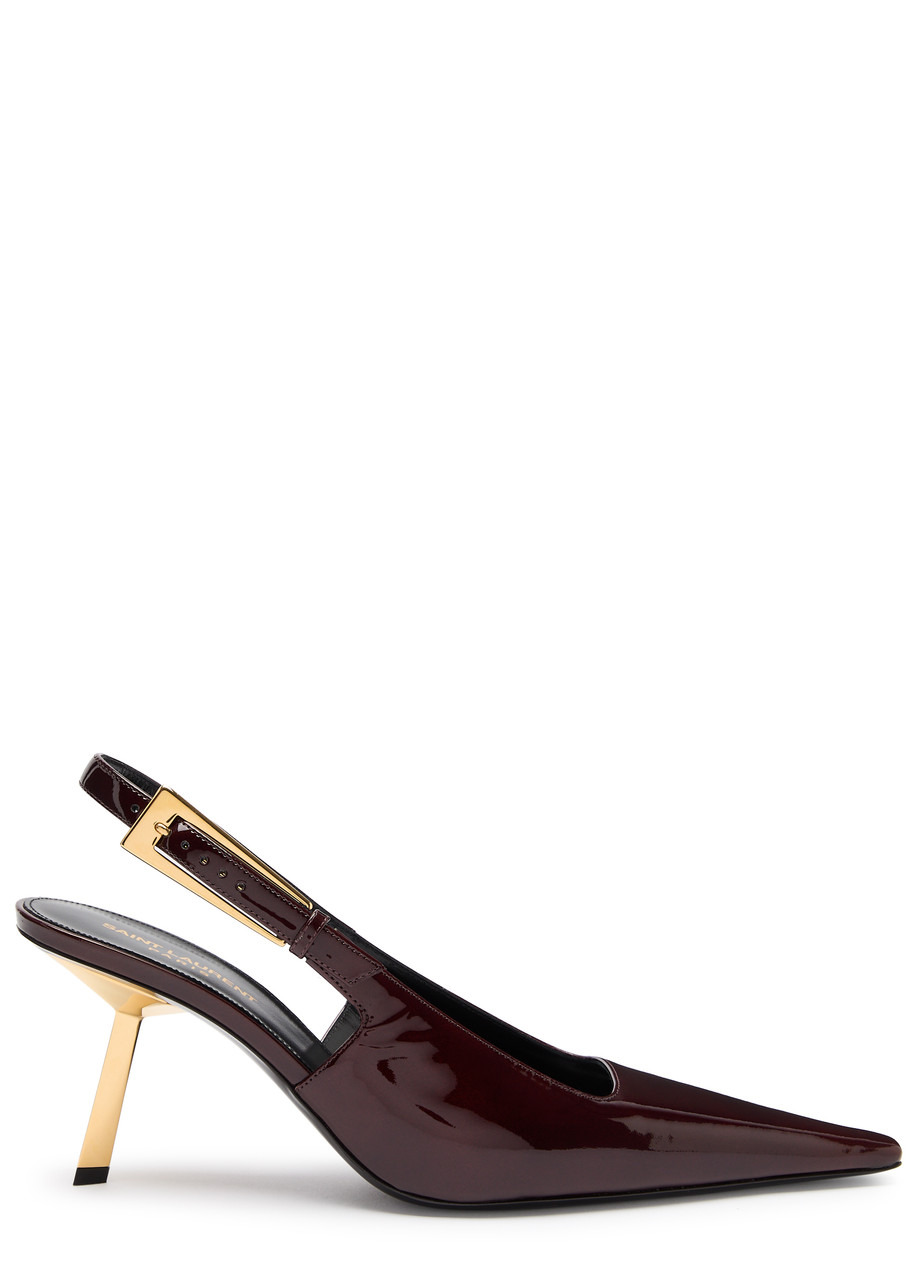Saint Laurent Lee 75 Patent Leather Slingback Pumps - 1