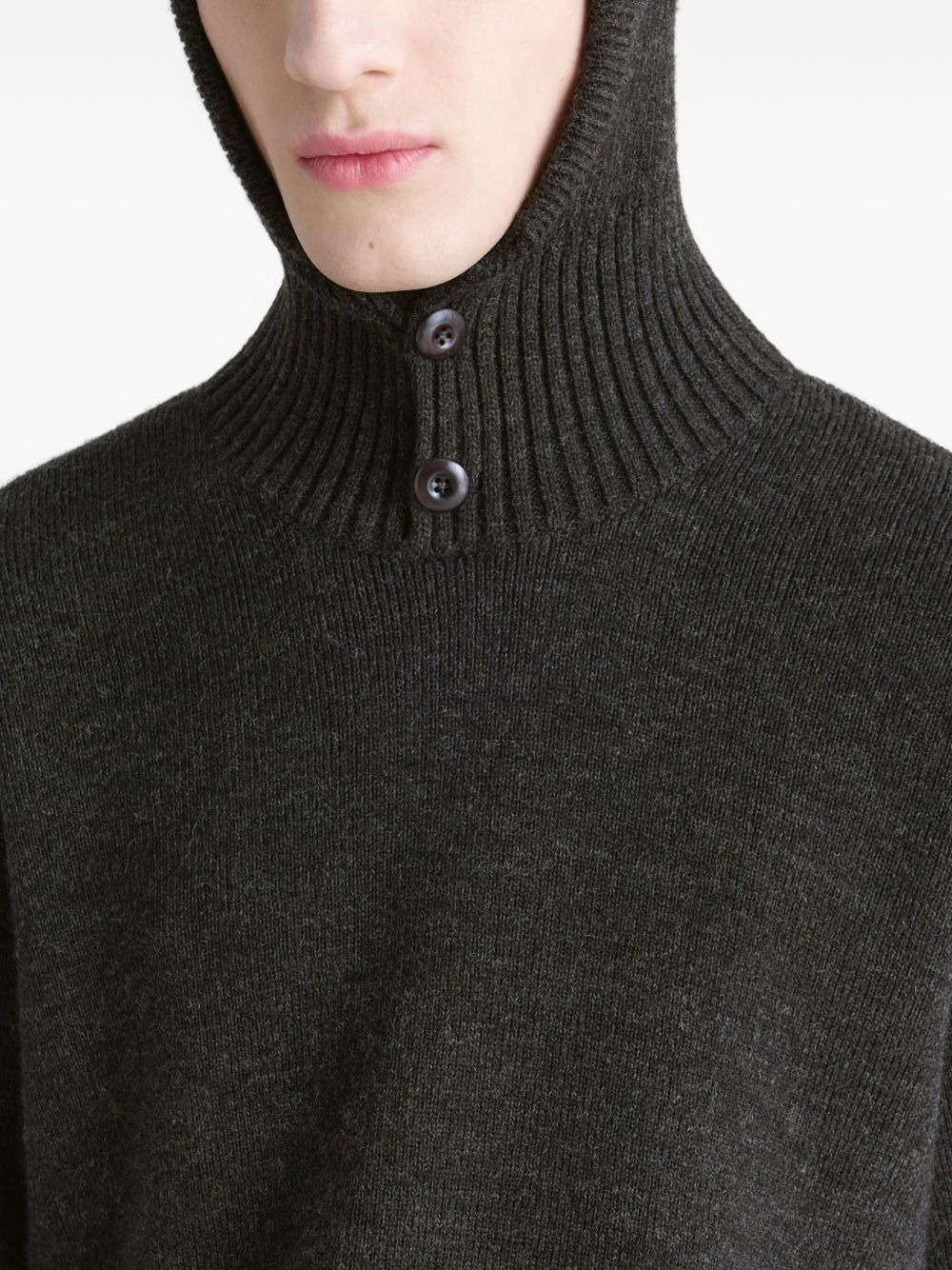 buttoned hooded sweater - 5