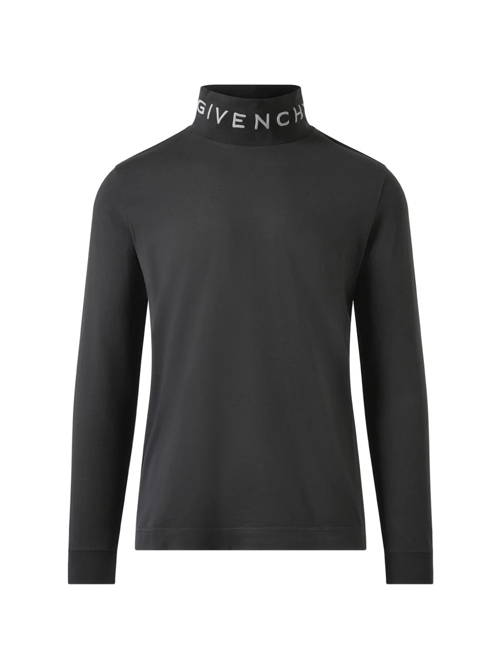logo-embroidered turtleneck T-shirt - 1