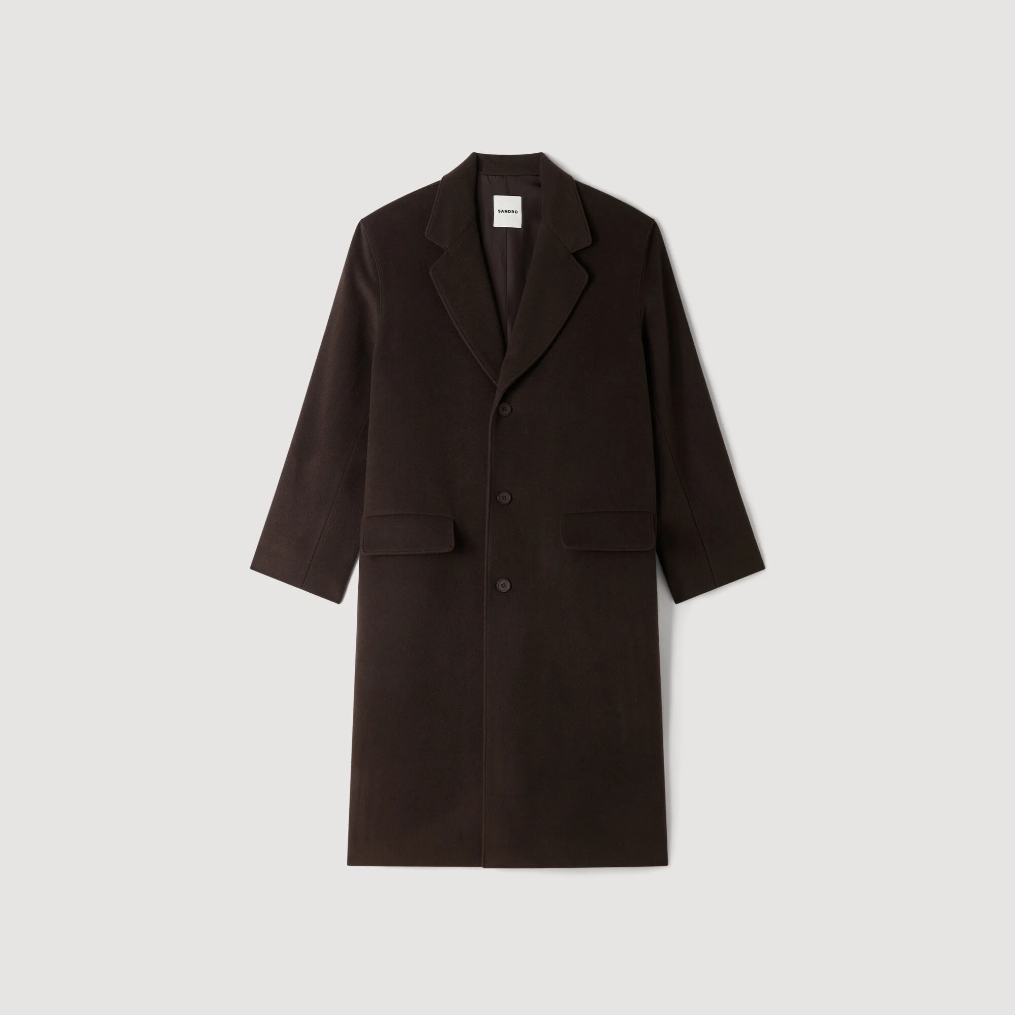 LONG WOOL AND CASHMERE COAT - 1