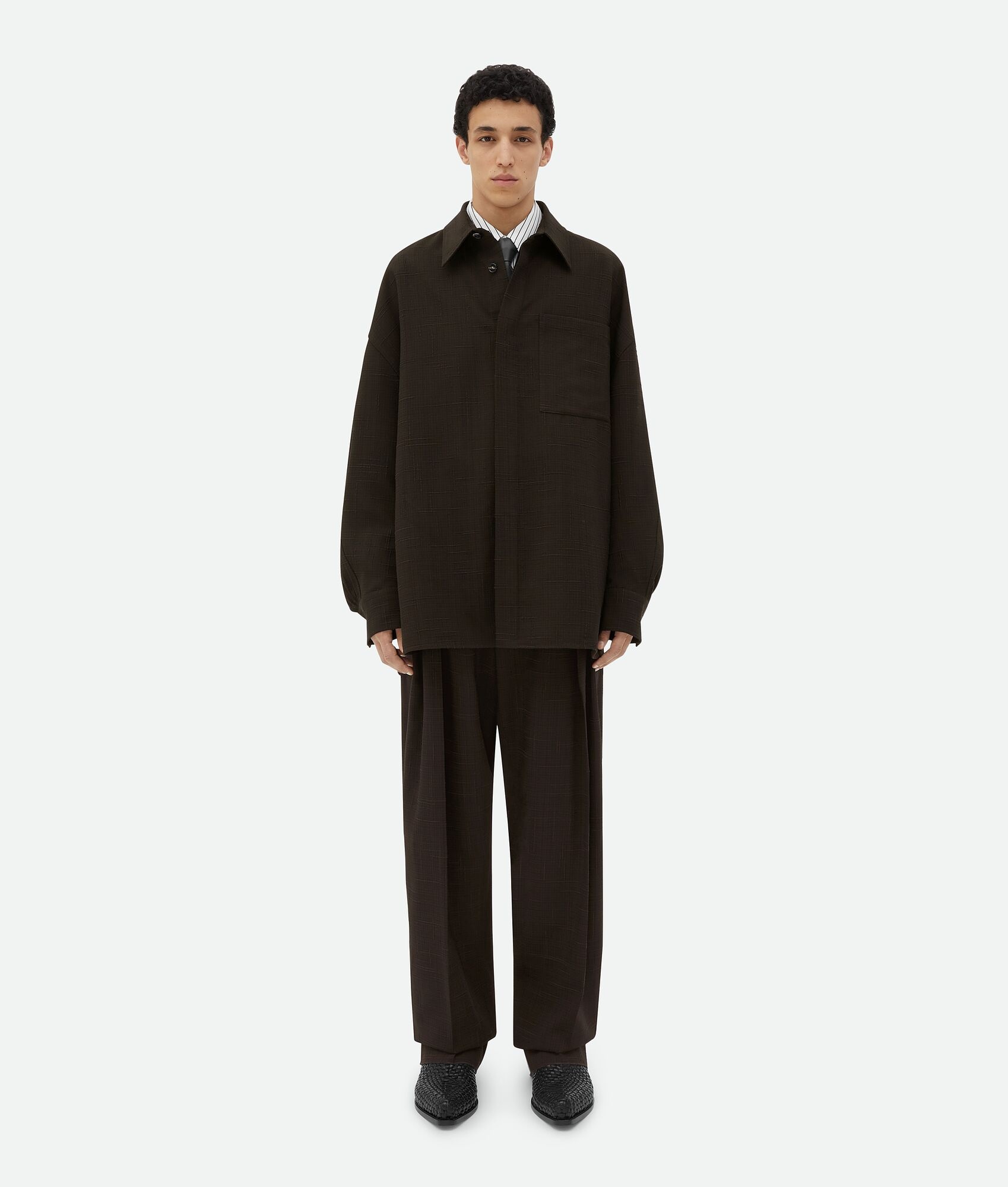Viscose And Silk Criss-Cross Overshirt - 5