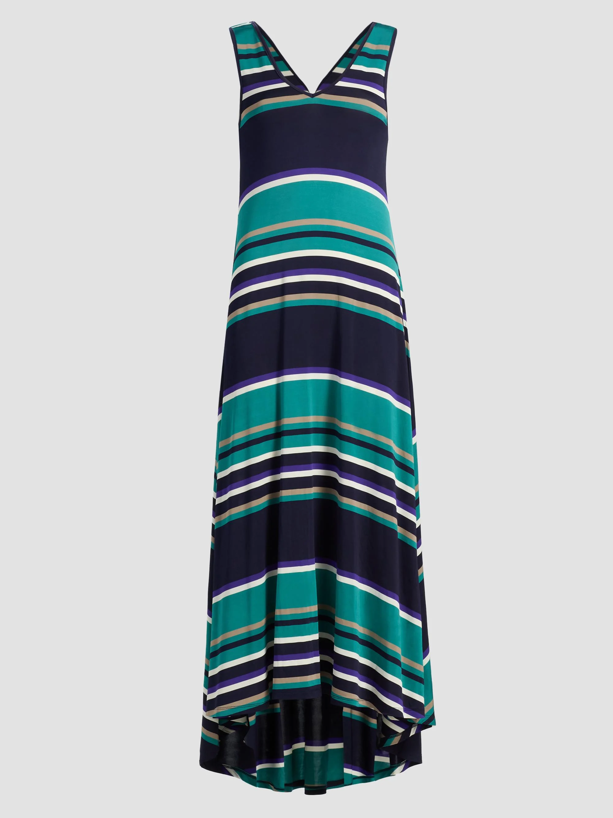 Women's Holly Striped Midi Dress - Jade Stripe Combo - 1