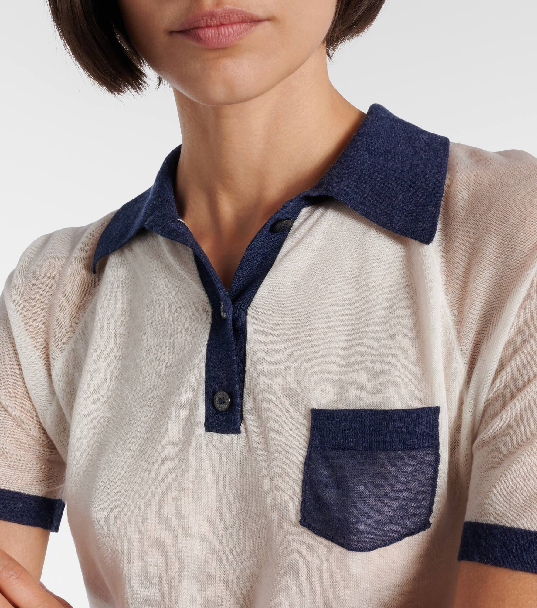 Semi-sheer polo shirt - 4