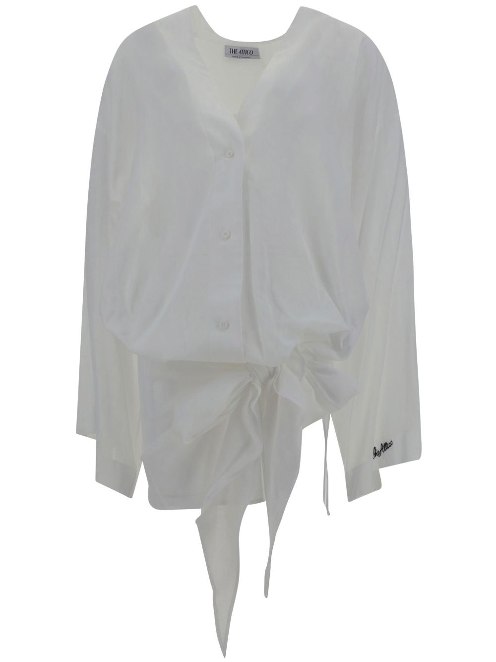drapped-detailing mini dress - 1