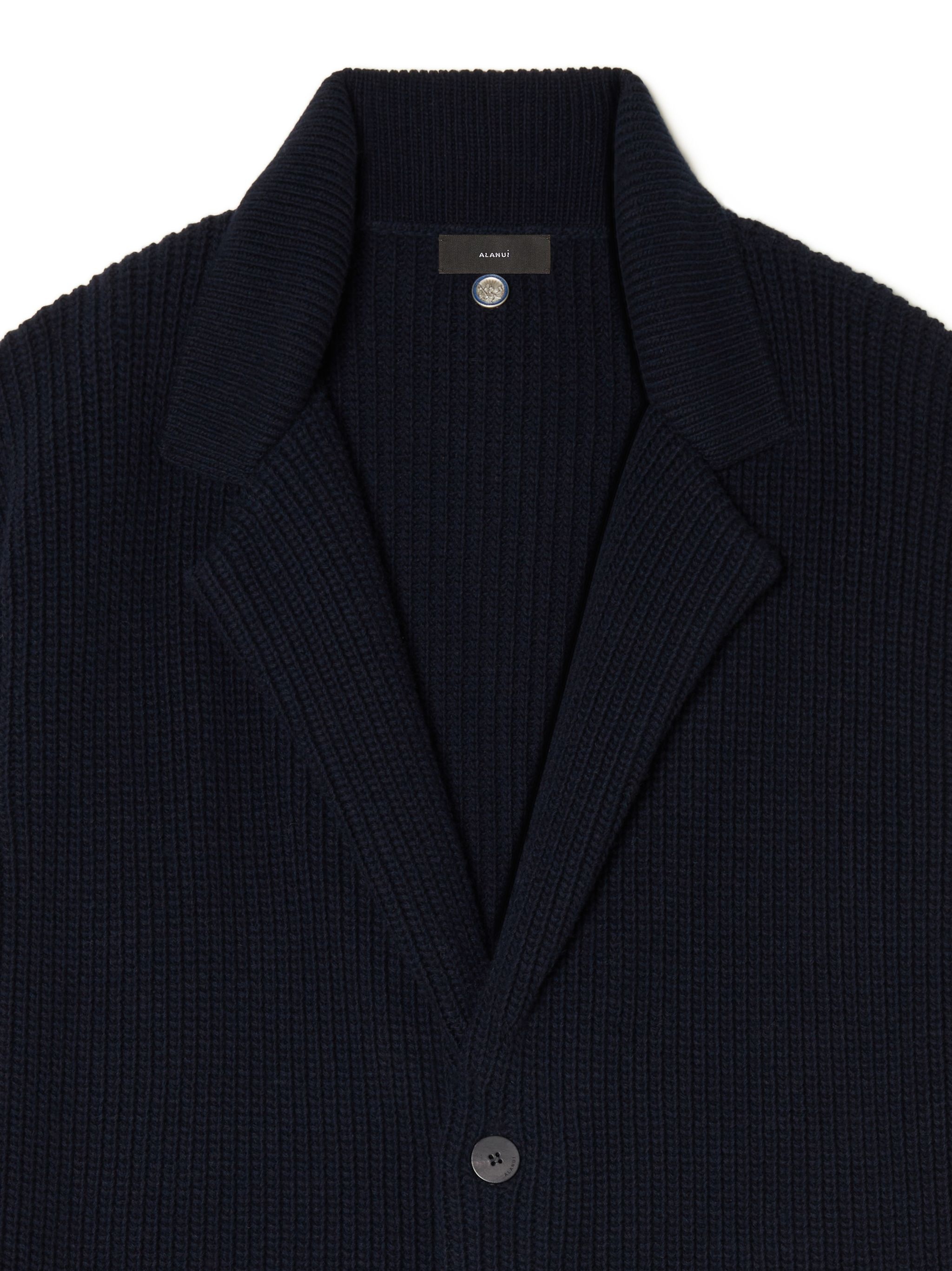 Knitted Ribbed Denim-No-Denim Coat - 7