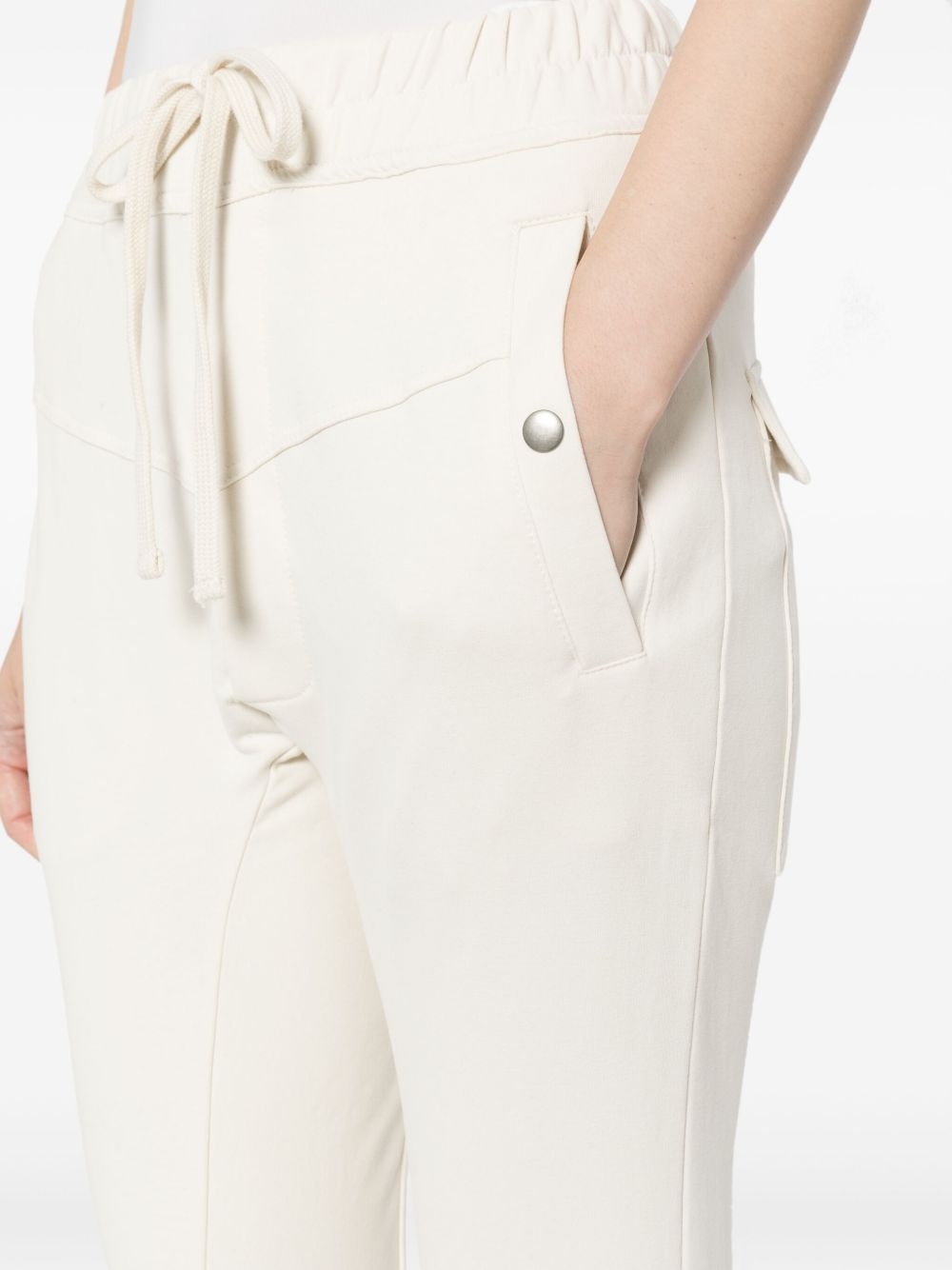 drawstring cotton-blend trousers - 5