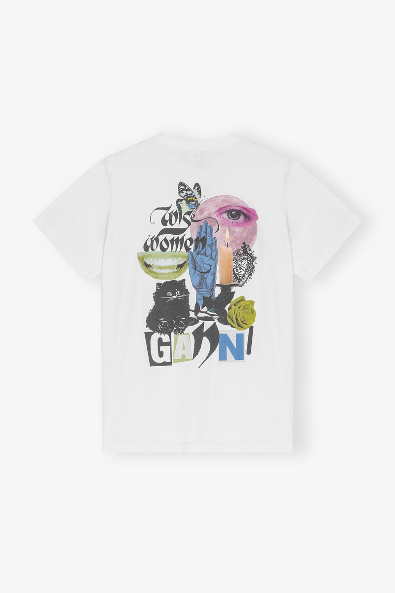 WHITE BASIC JERSEY RELAXED T-SHIRT 6