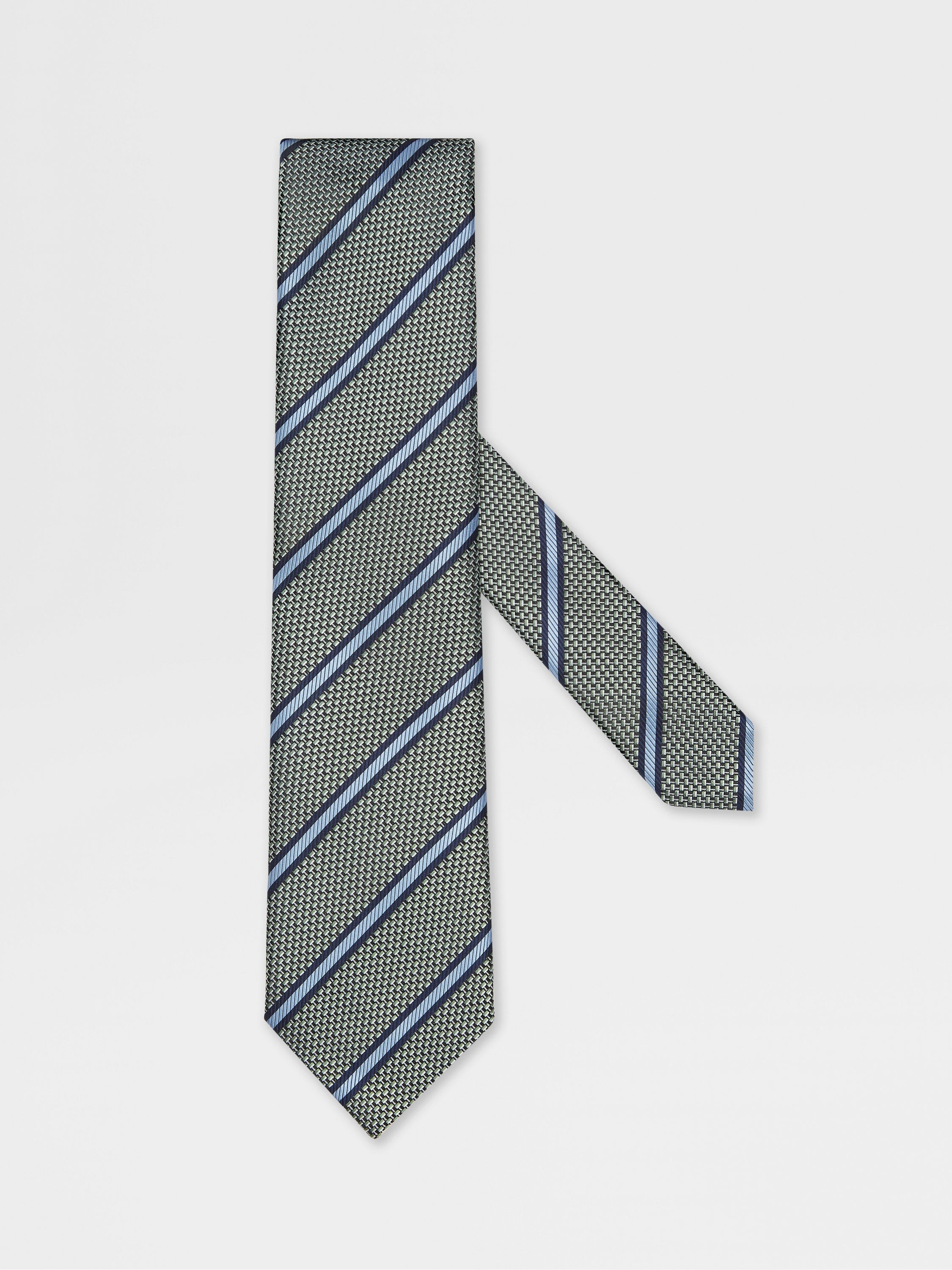 DARK GREEN SILK TIE - 1