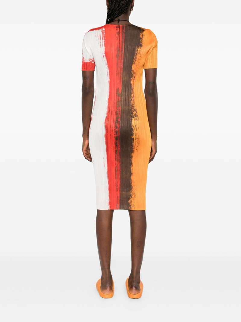 pleated paint-effect midi dress 4