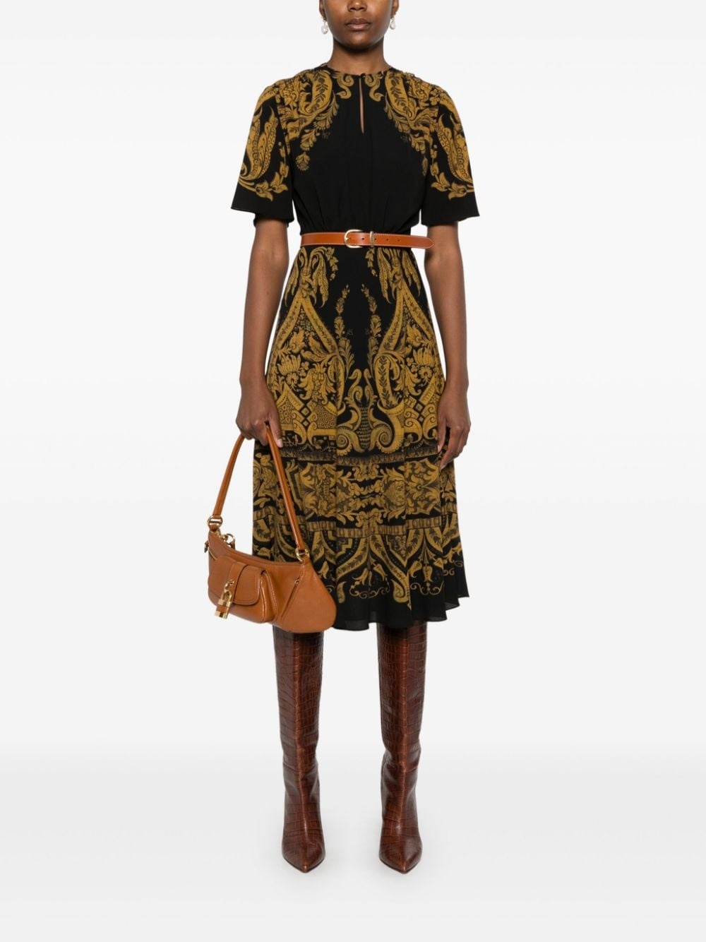 paisley-print midi dress - 2