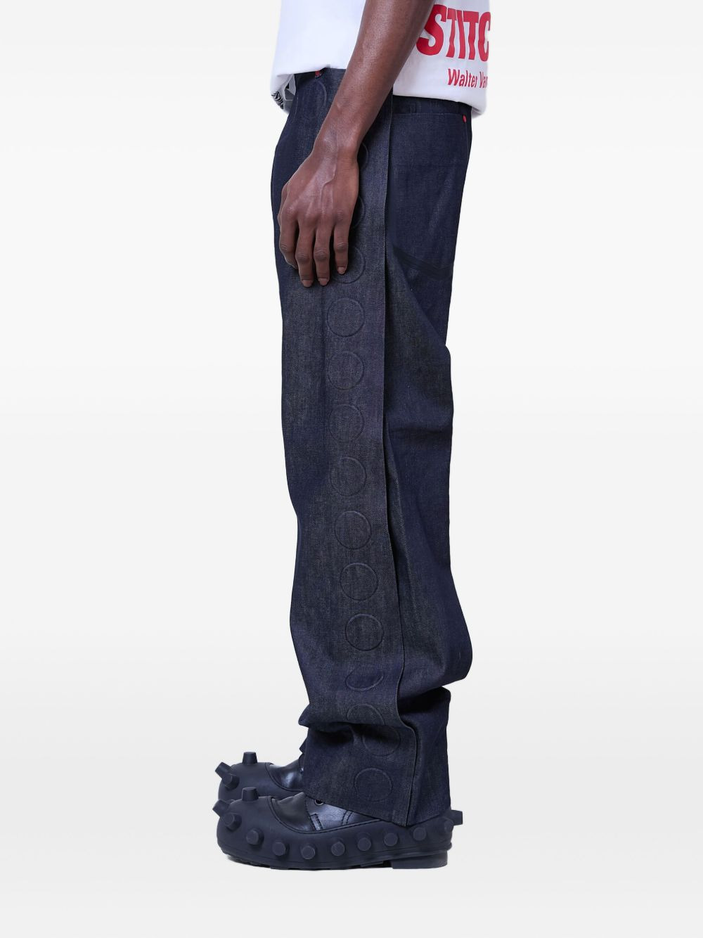 embossed-detail jeans - 3