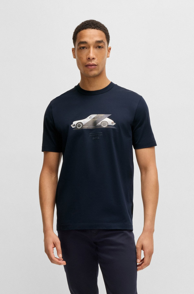 PORSCHE X BOSS MERCERIZED-COTTON T-SHIRT WITH COLLABORATIVE BRANDING 2