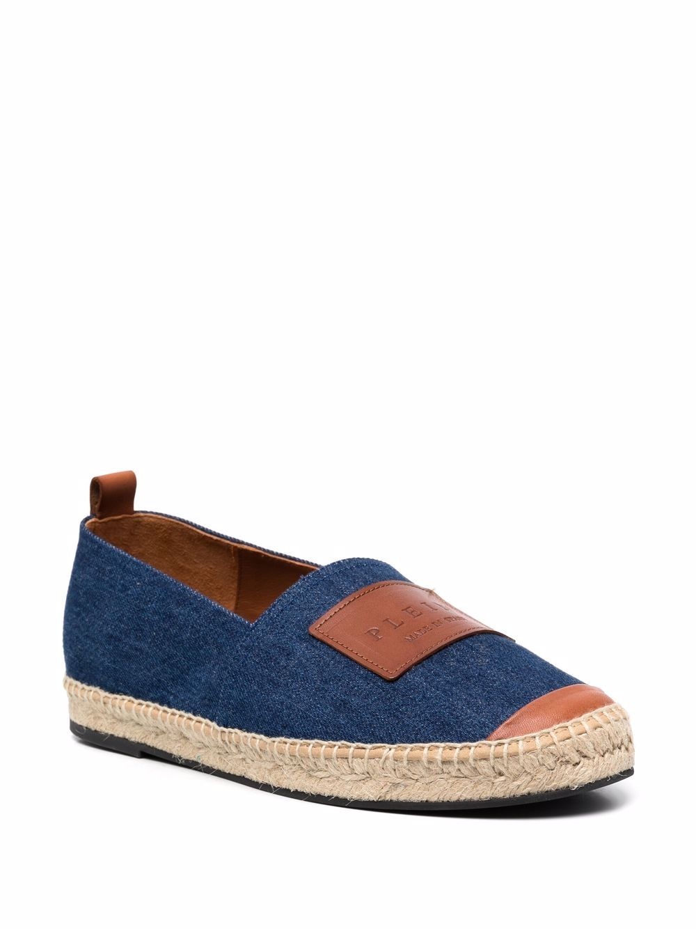 logo-patch denim espadrilles - 2