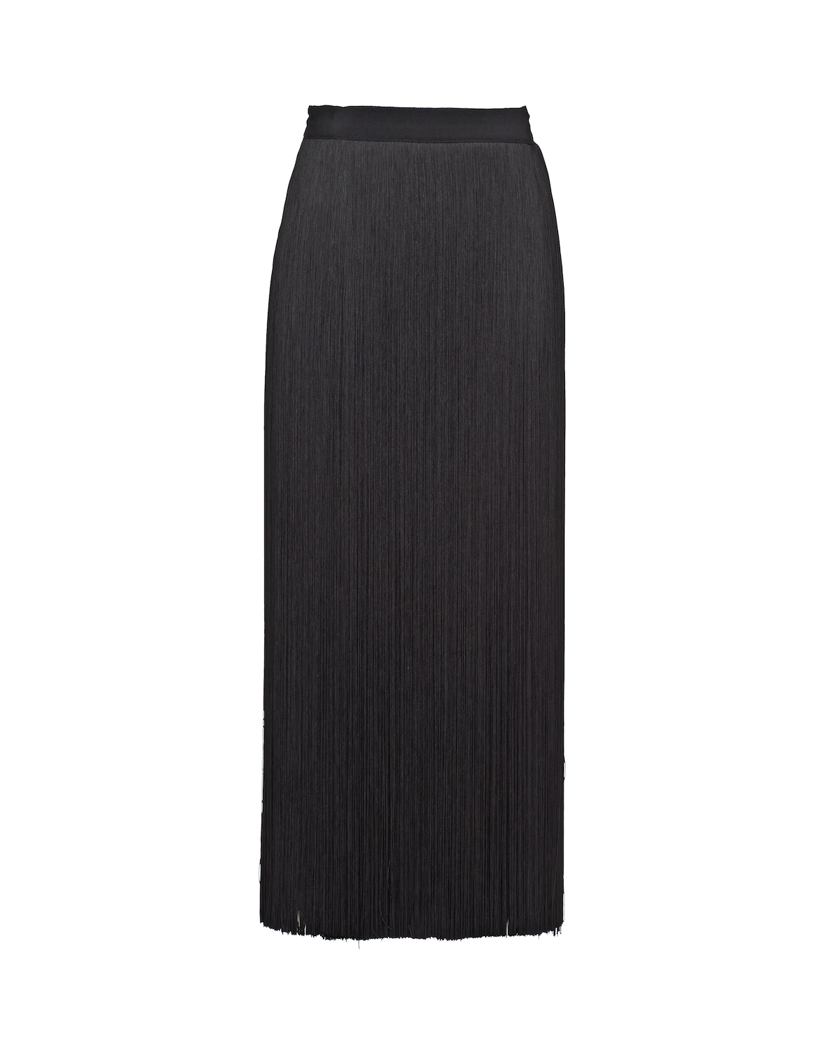 Long skirt with trim and fringe - 1