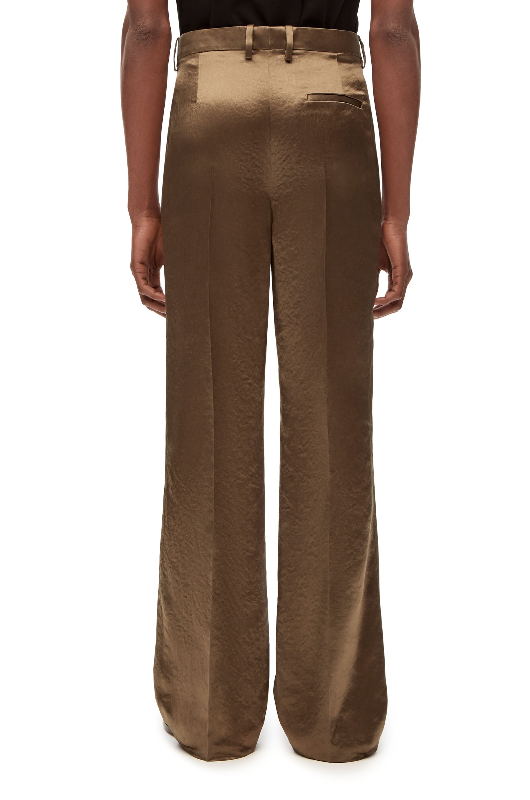 Bootleg trousers in technical satin - 4