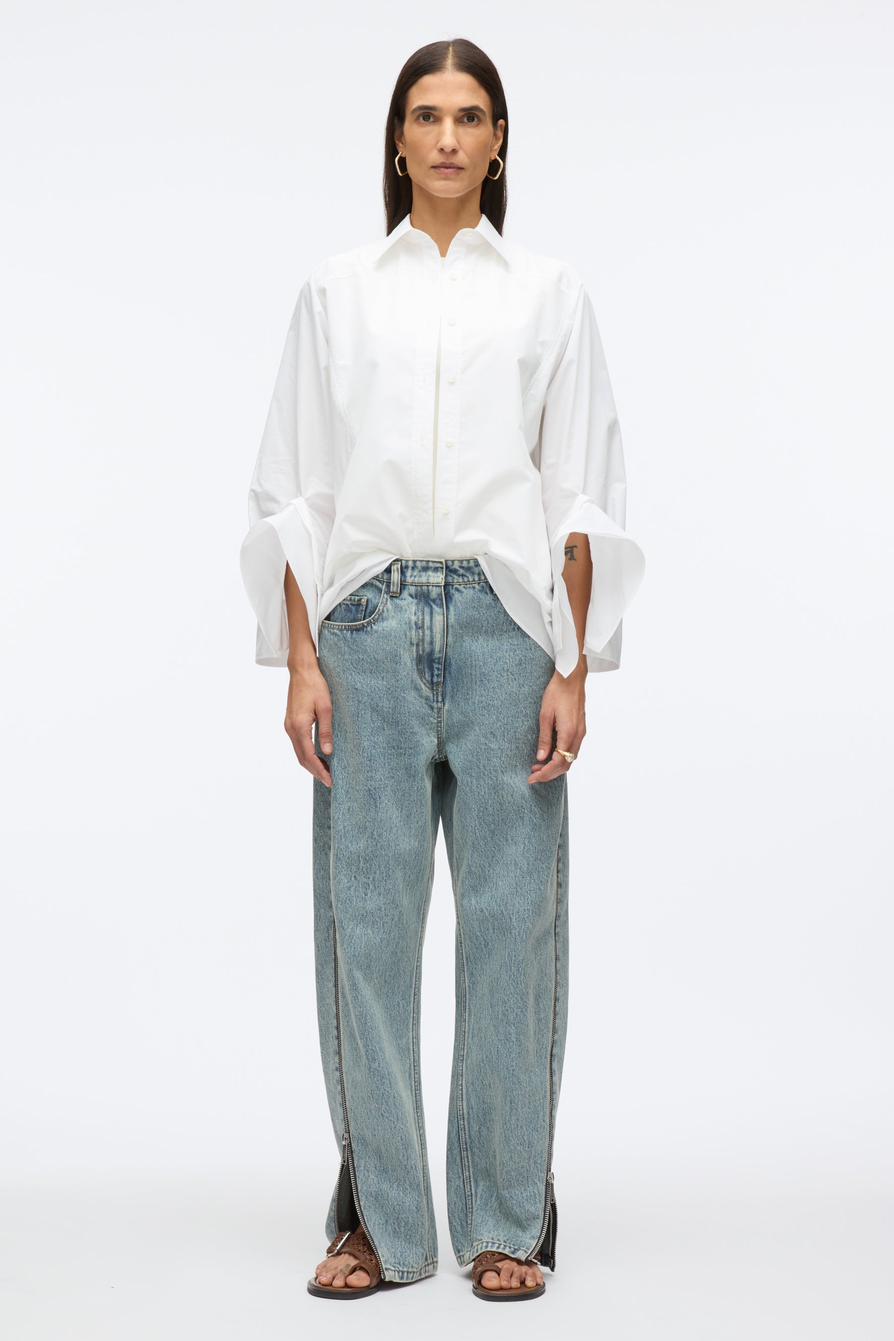 Curve Denim Pant with Zippers - 2