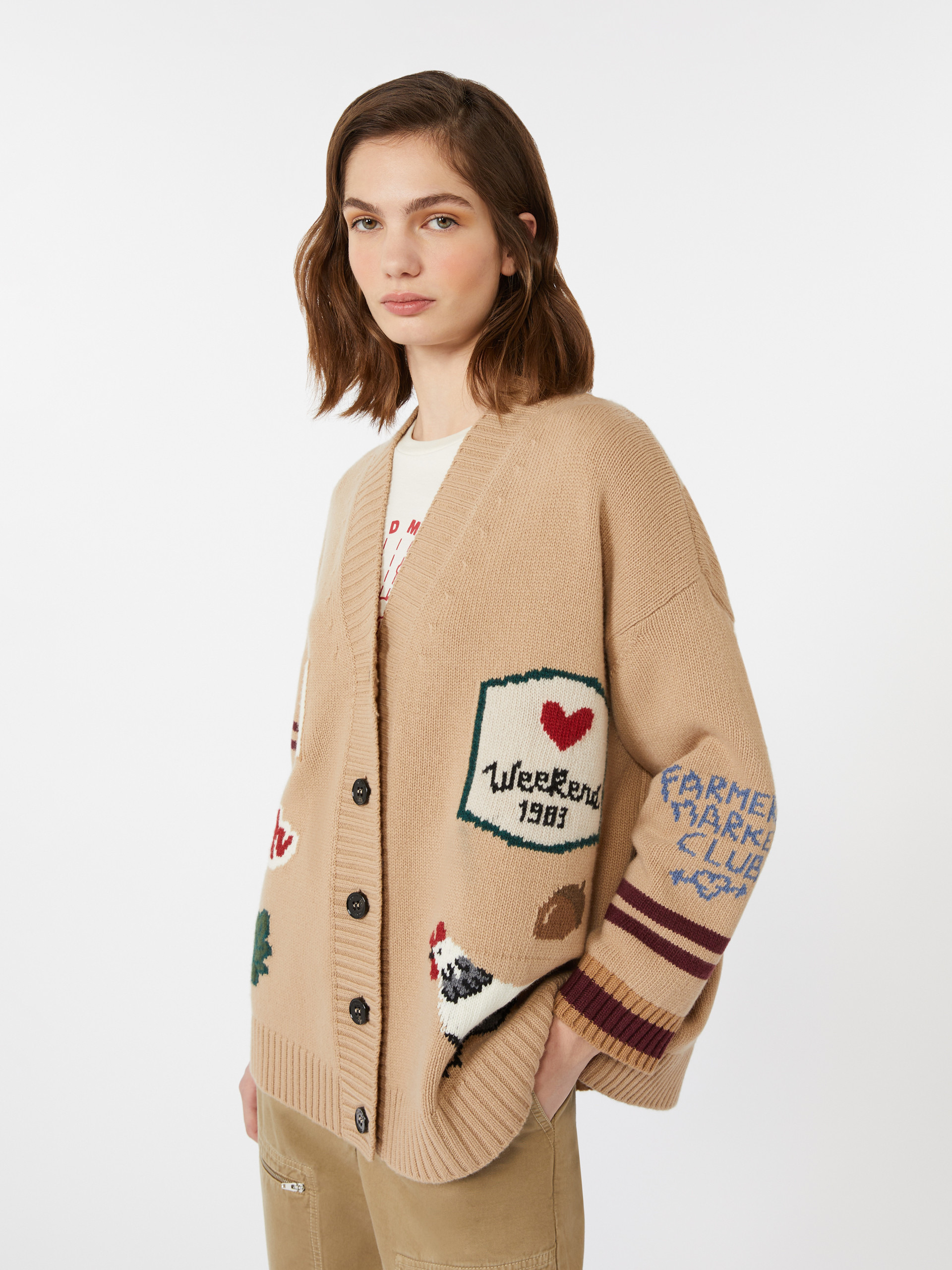 BELGIO Wool knit oversized cardigan - 5