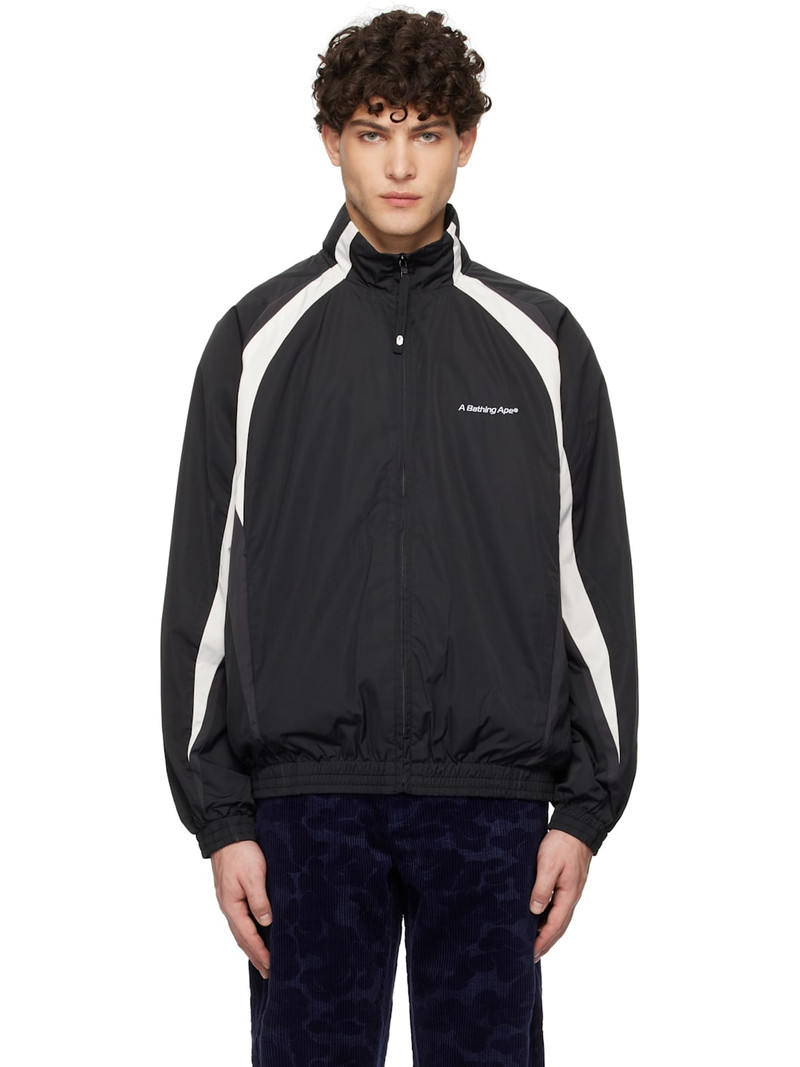 Black 'Bathing Ape' 로고 트랙 자켓 - 1
