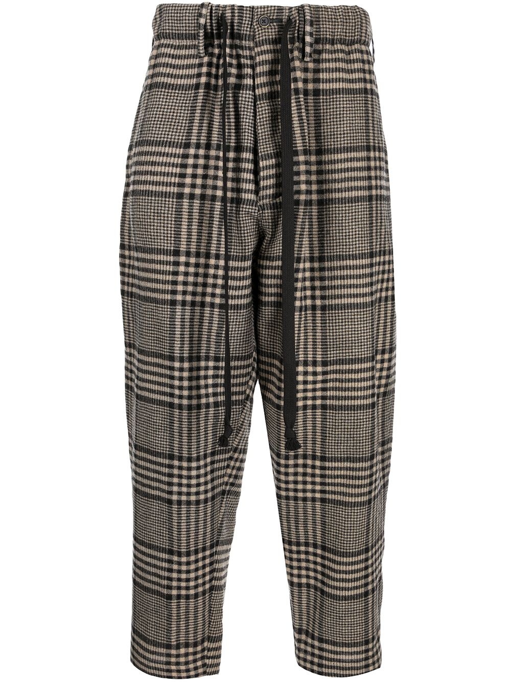 plaid-check print trousers - 1