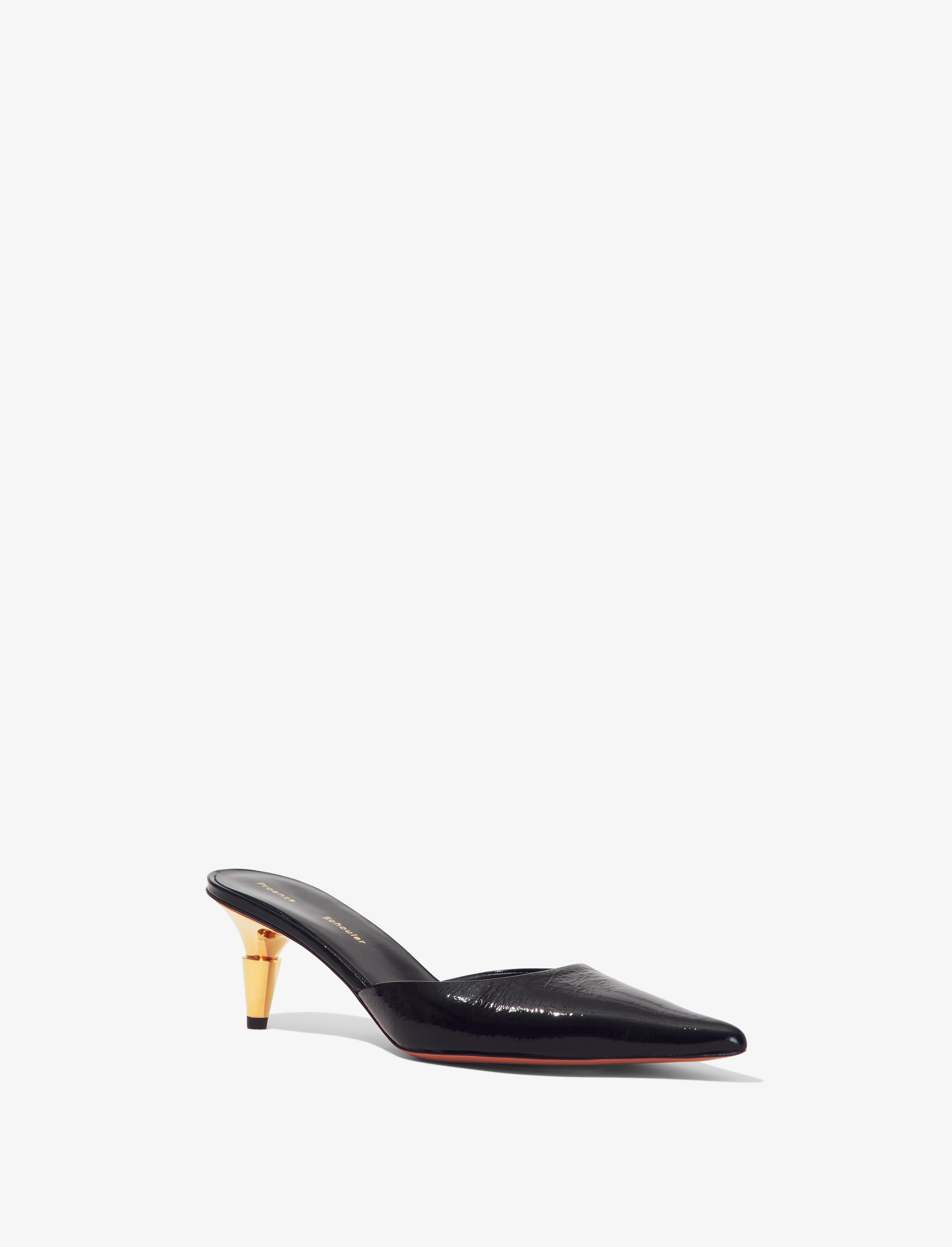 Spike Mules in Crinkled Patent Leather - 2
