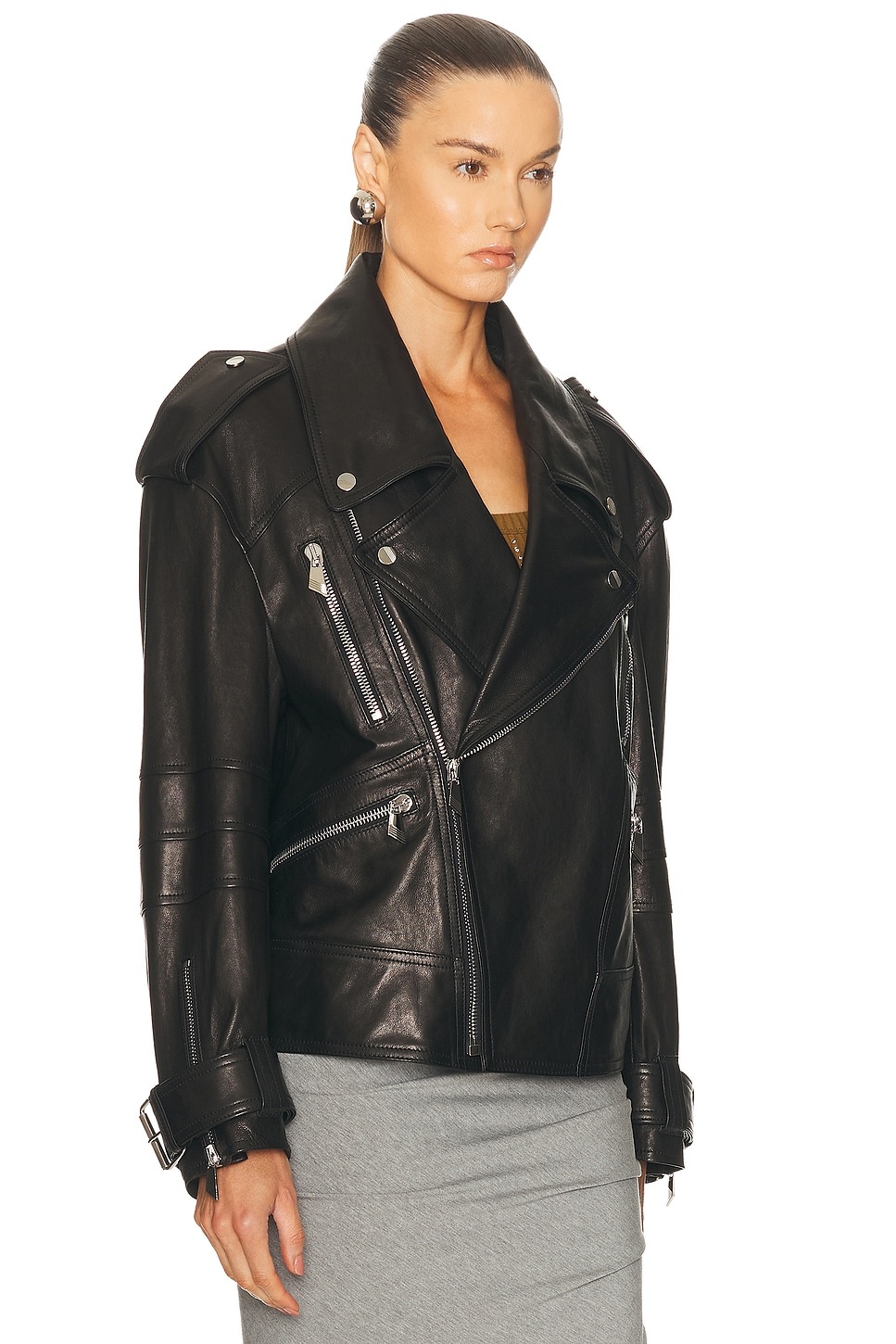 Leather Bomber Jacket - 3