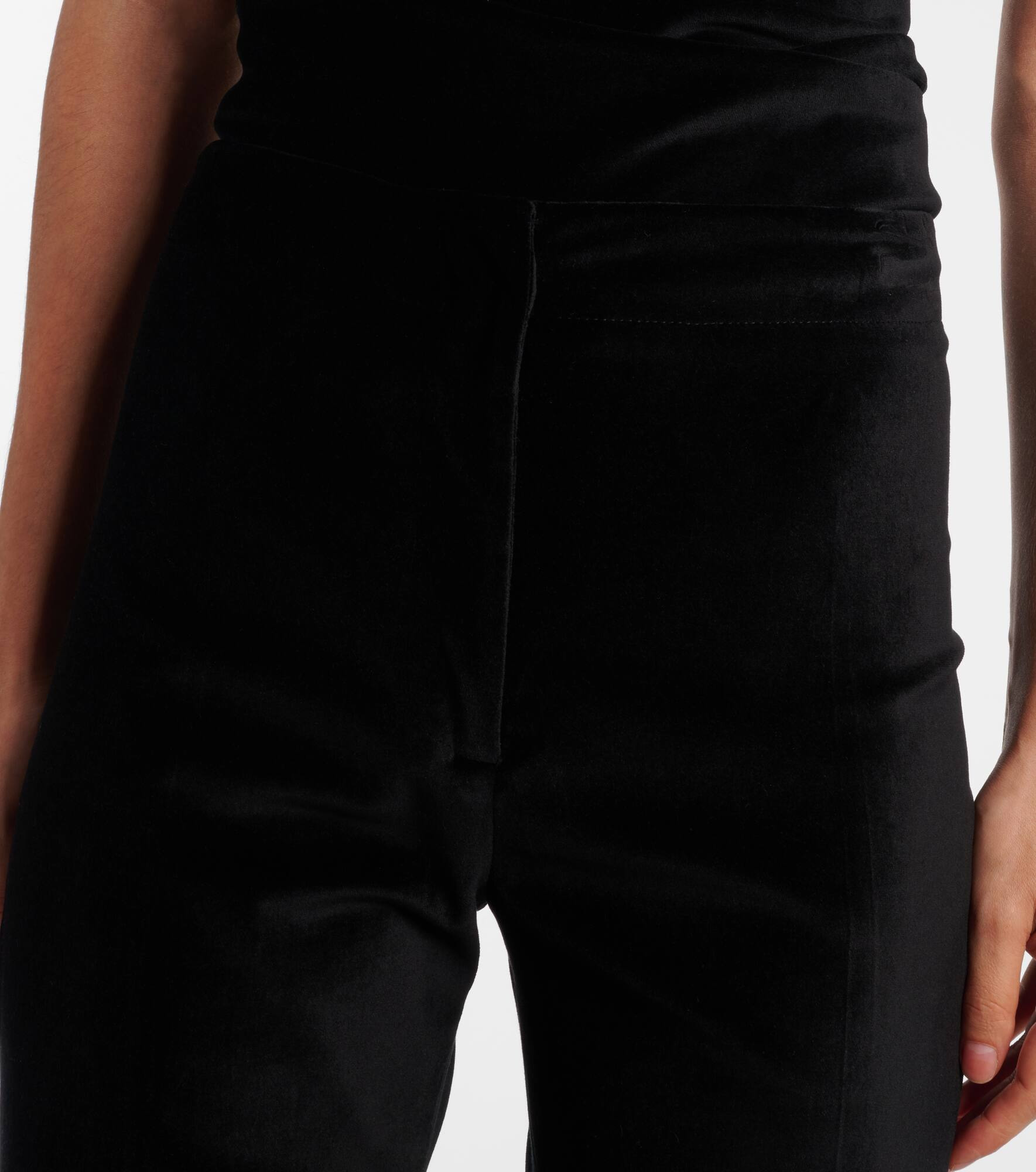 Roux cotton-blend velvet flared pants - 4
