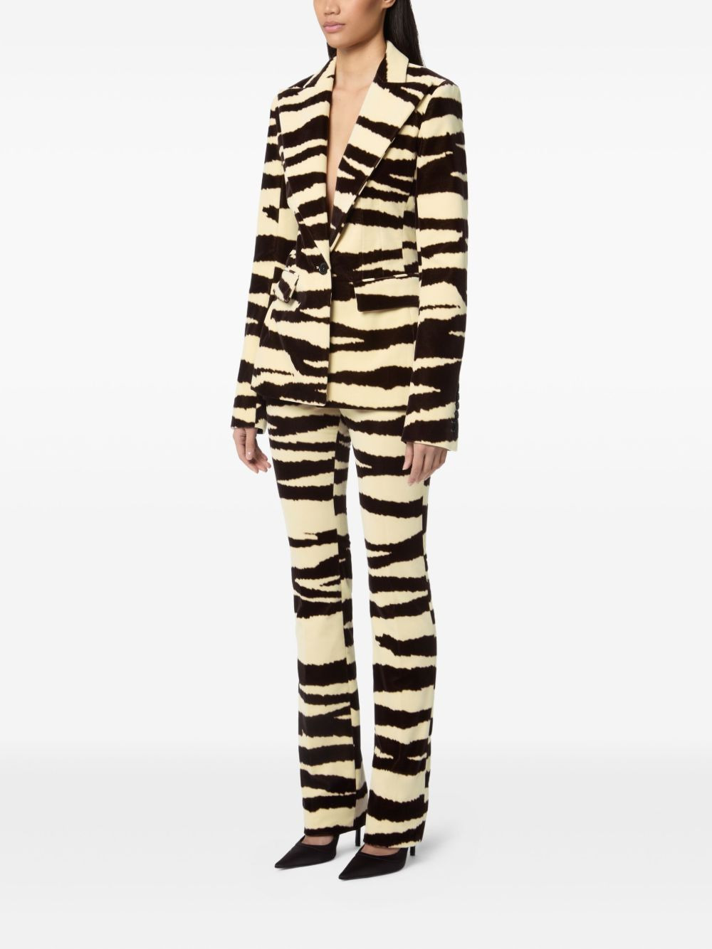 zebra-print single-breasted blazer - 3