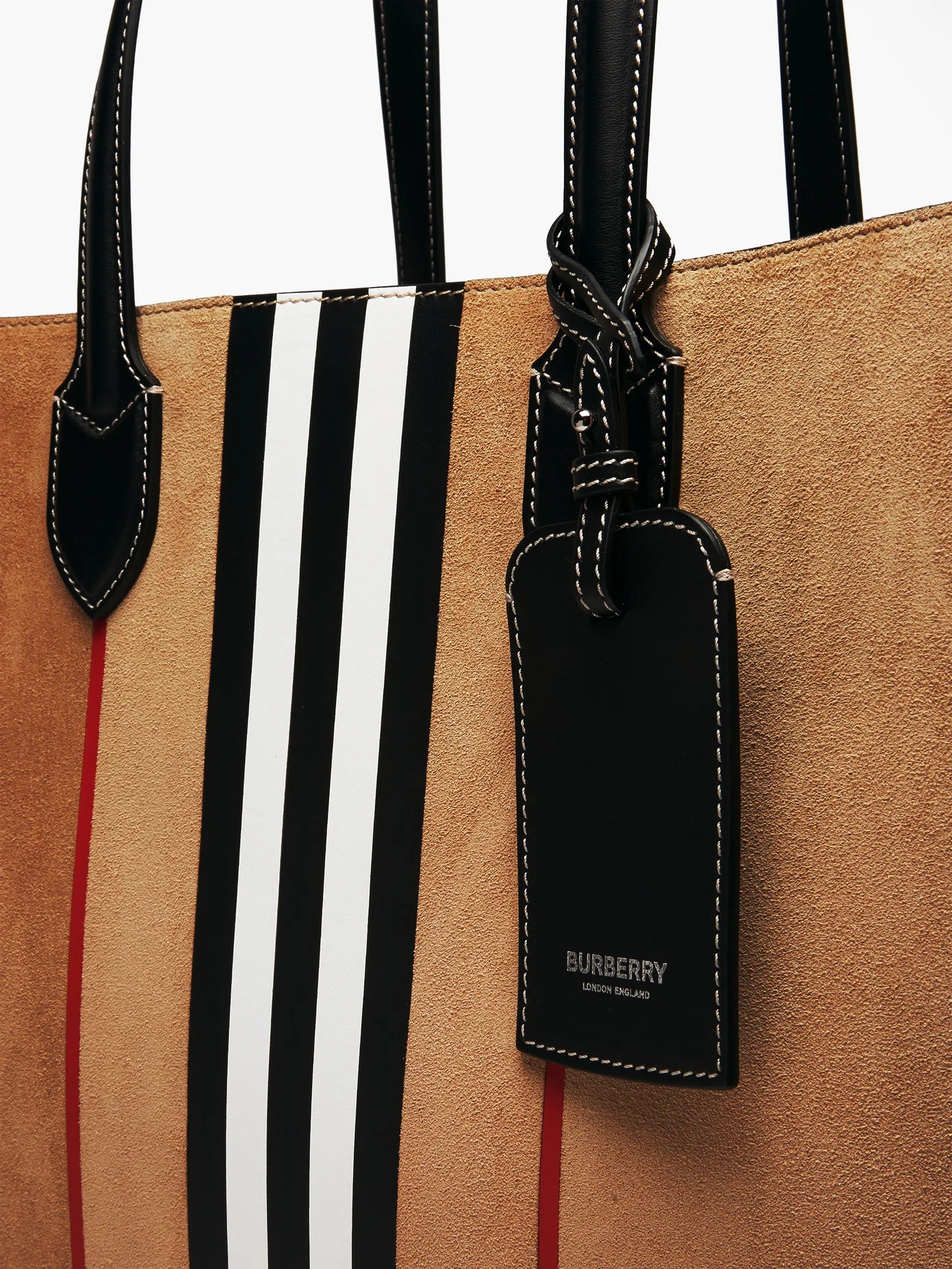 Kane Icon-stripe suede-leather tote bag - 6