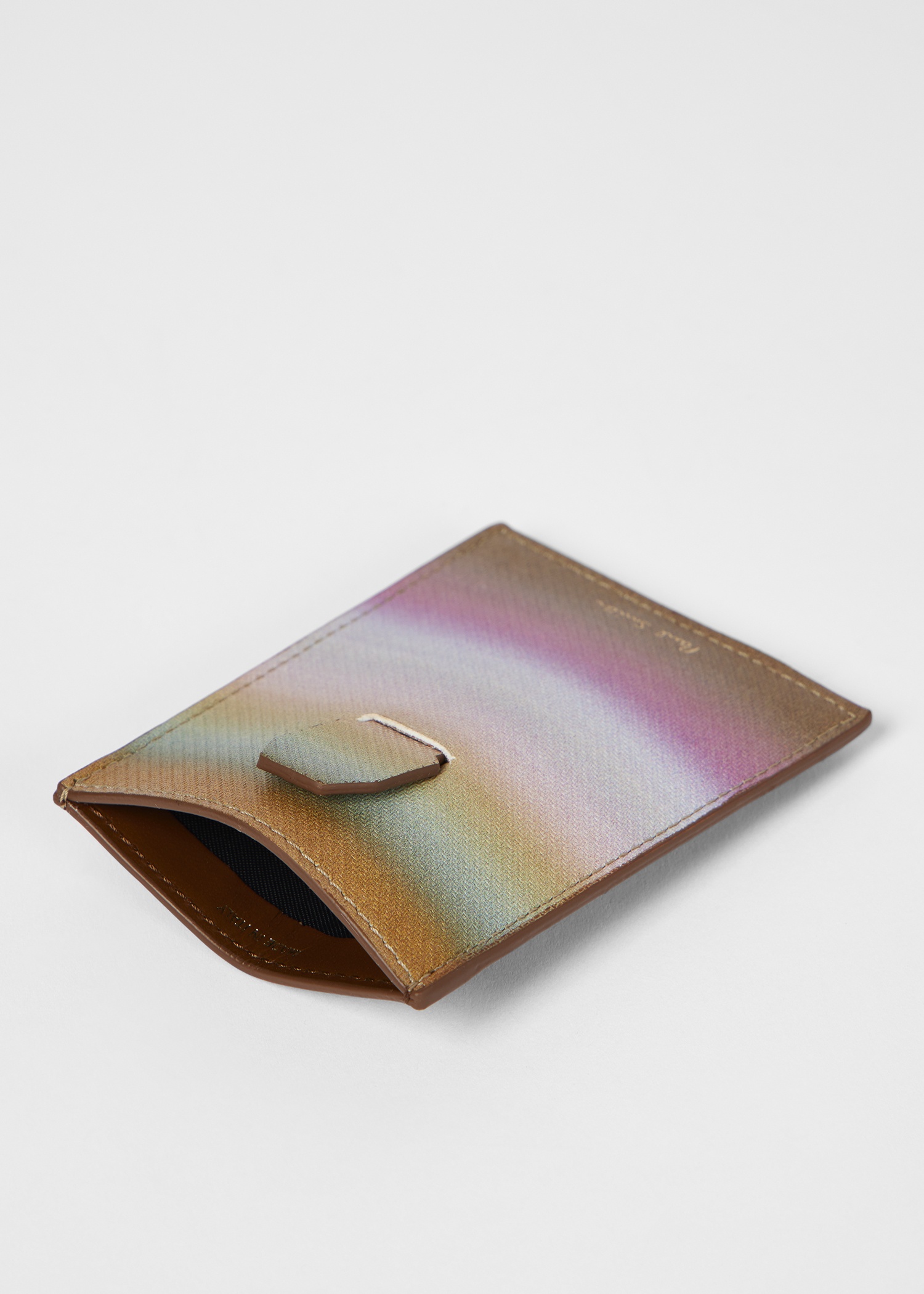 'Smith Stripe' Ombre Grained Leather Card Holder - 3