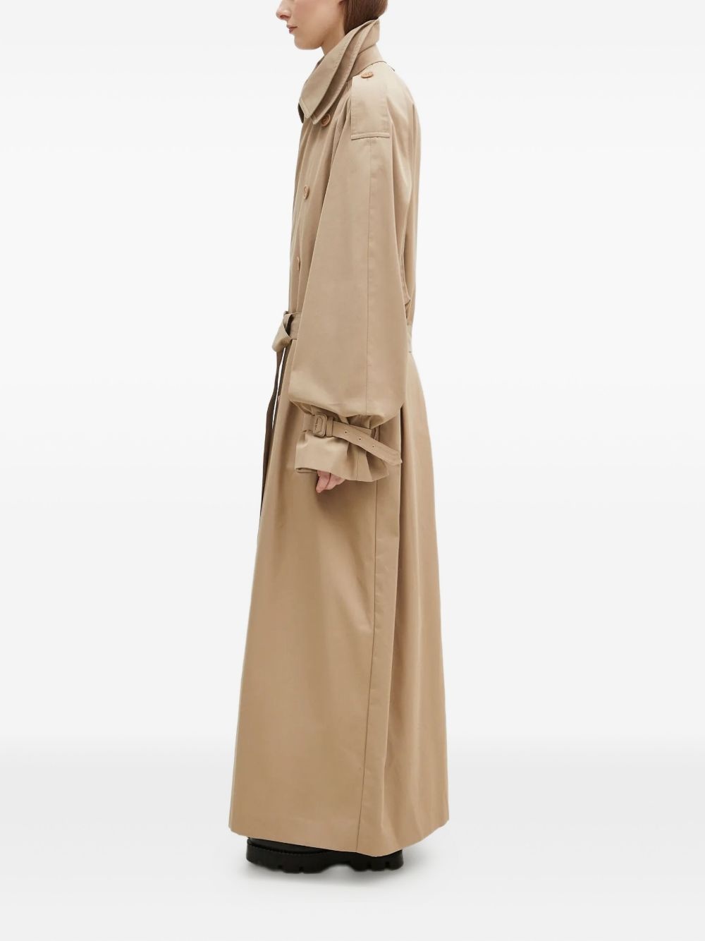 double-breasted belted trench coat - 2