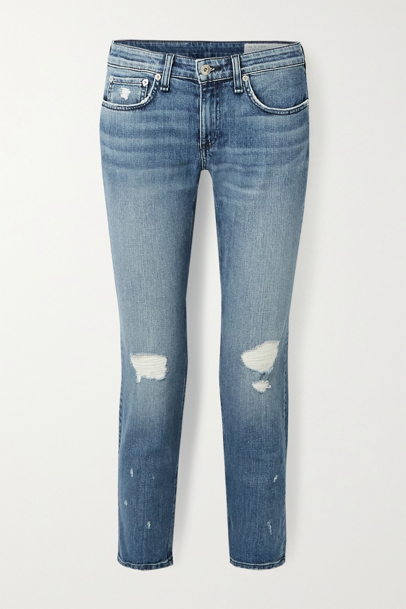 Dre cropped low-rise slim boyfriend jeans - 1