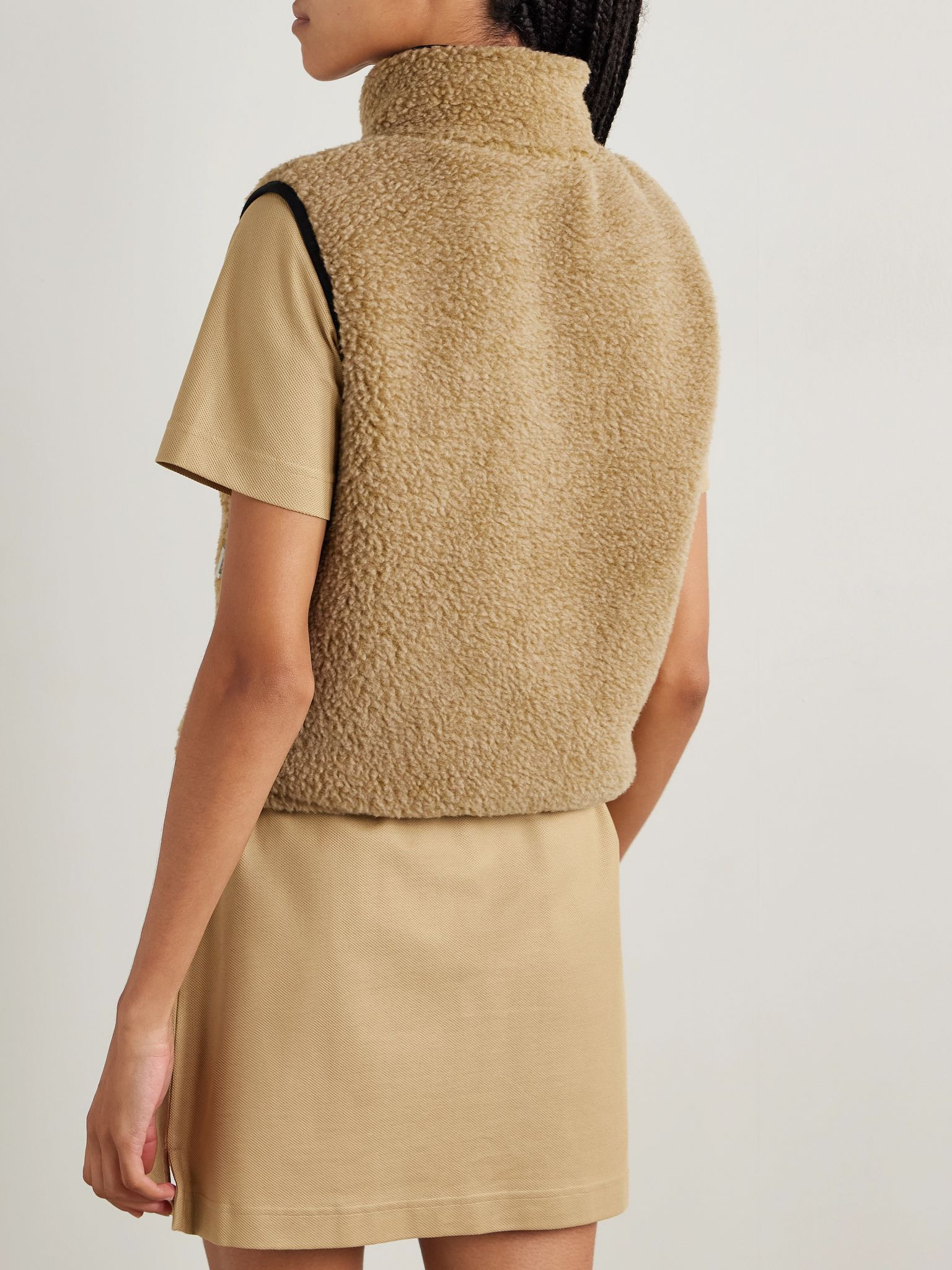 Appliquéd fleece vest Sand - 4