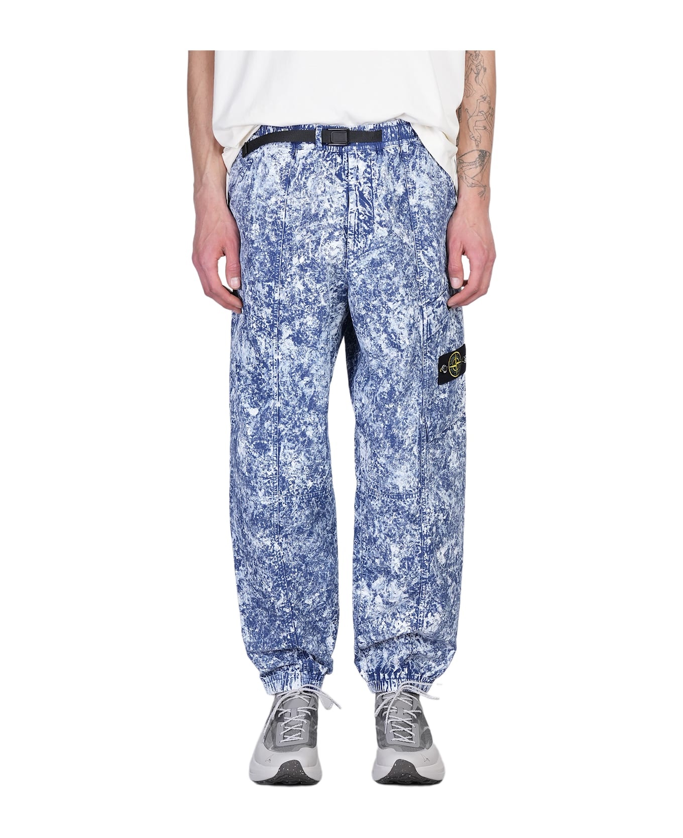 Pants In Blue Cotton - 1