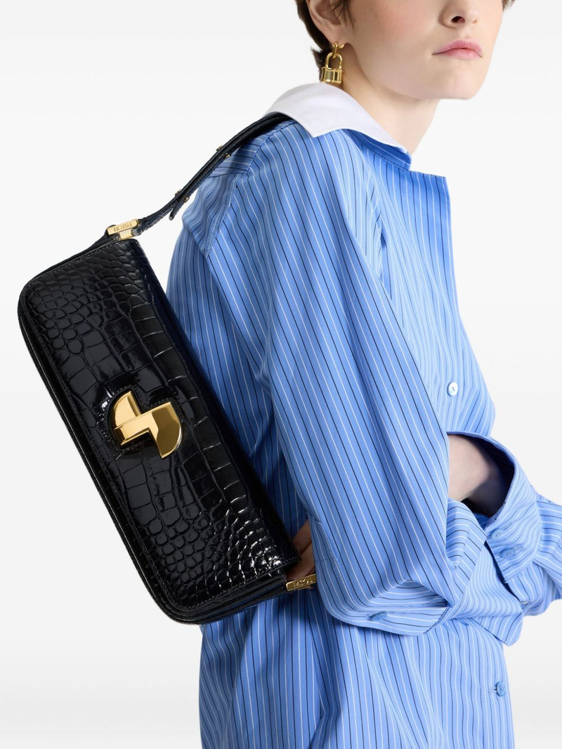 PATOU Le Lock crocodile-embossed shoulder bag outlook
