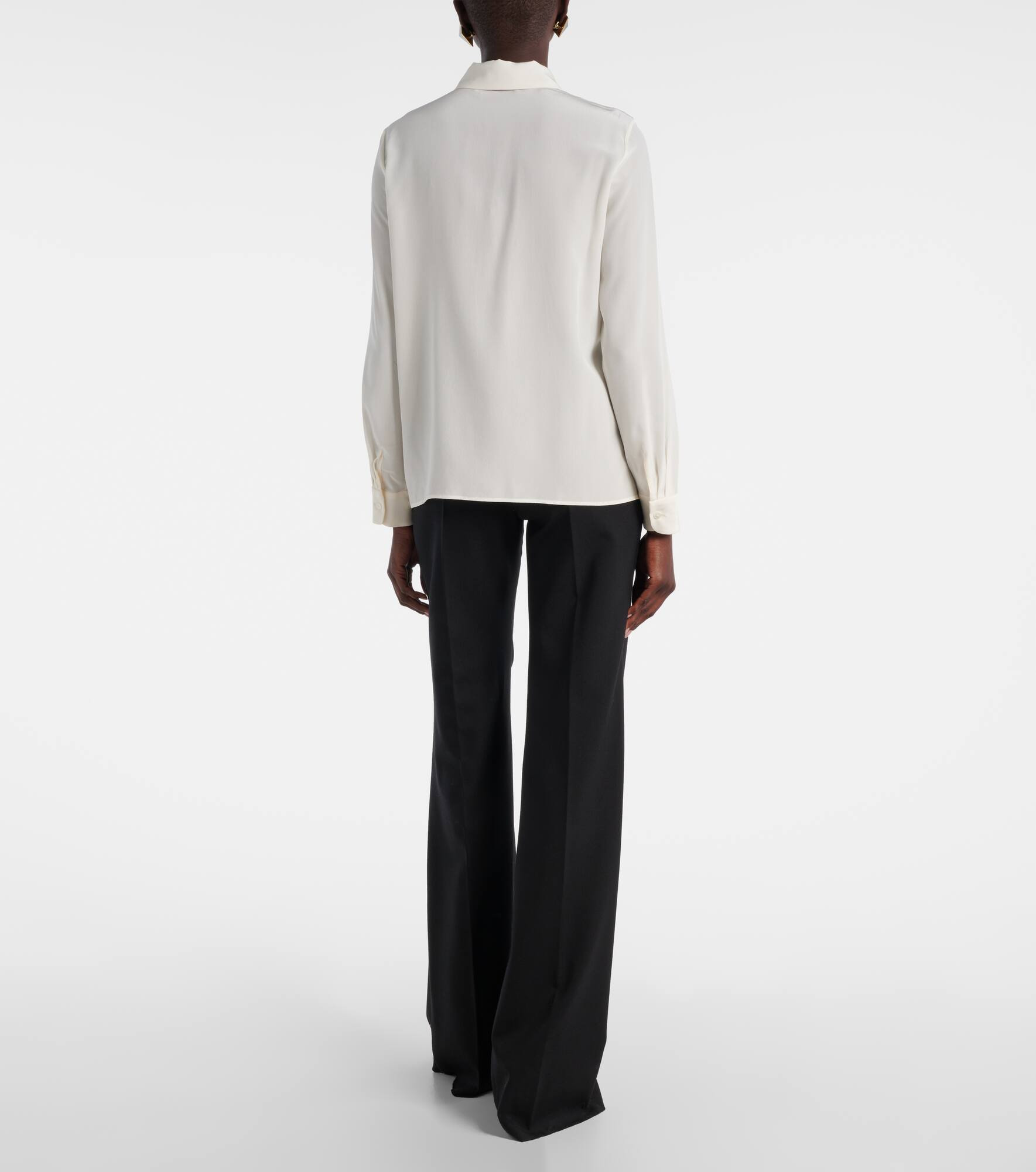Hanford scarf-detail silk shirt - 3