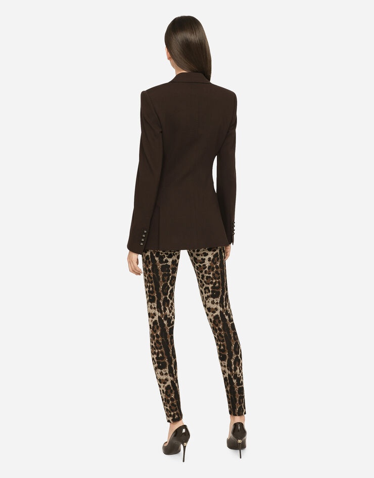 Jersey leggings with jacquard leopard design - 3