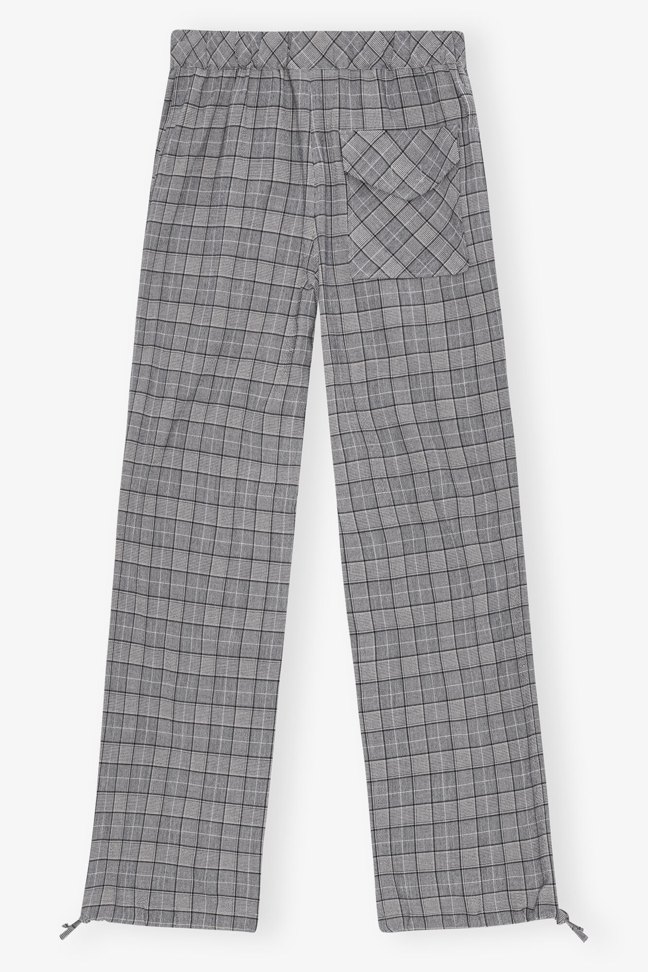 GANNI X PALOMA ELSESSER CHECK MIX DRAWSTRING TROUSERS - 10