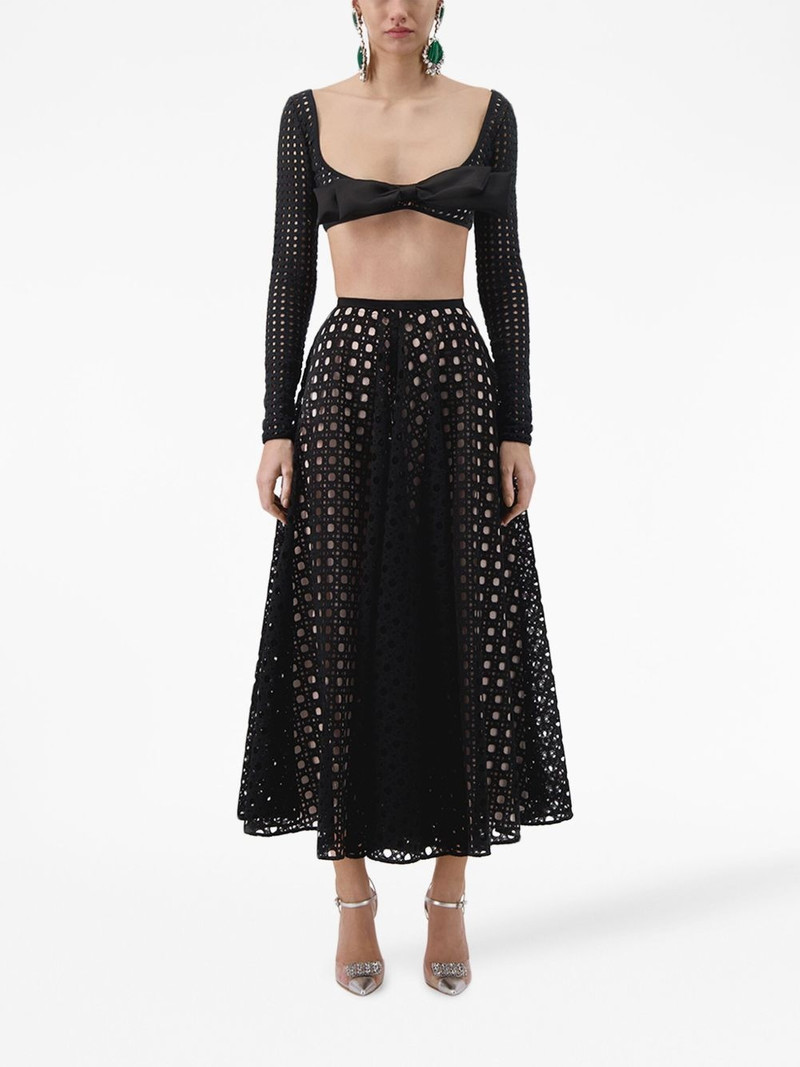 GIAMBATTISTA VALLI bow-detail crochet cropped top outlook